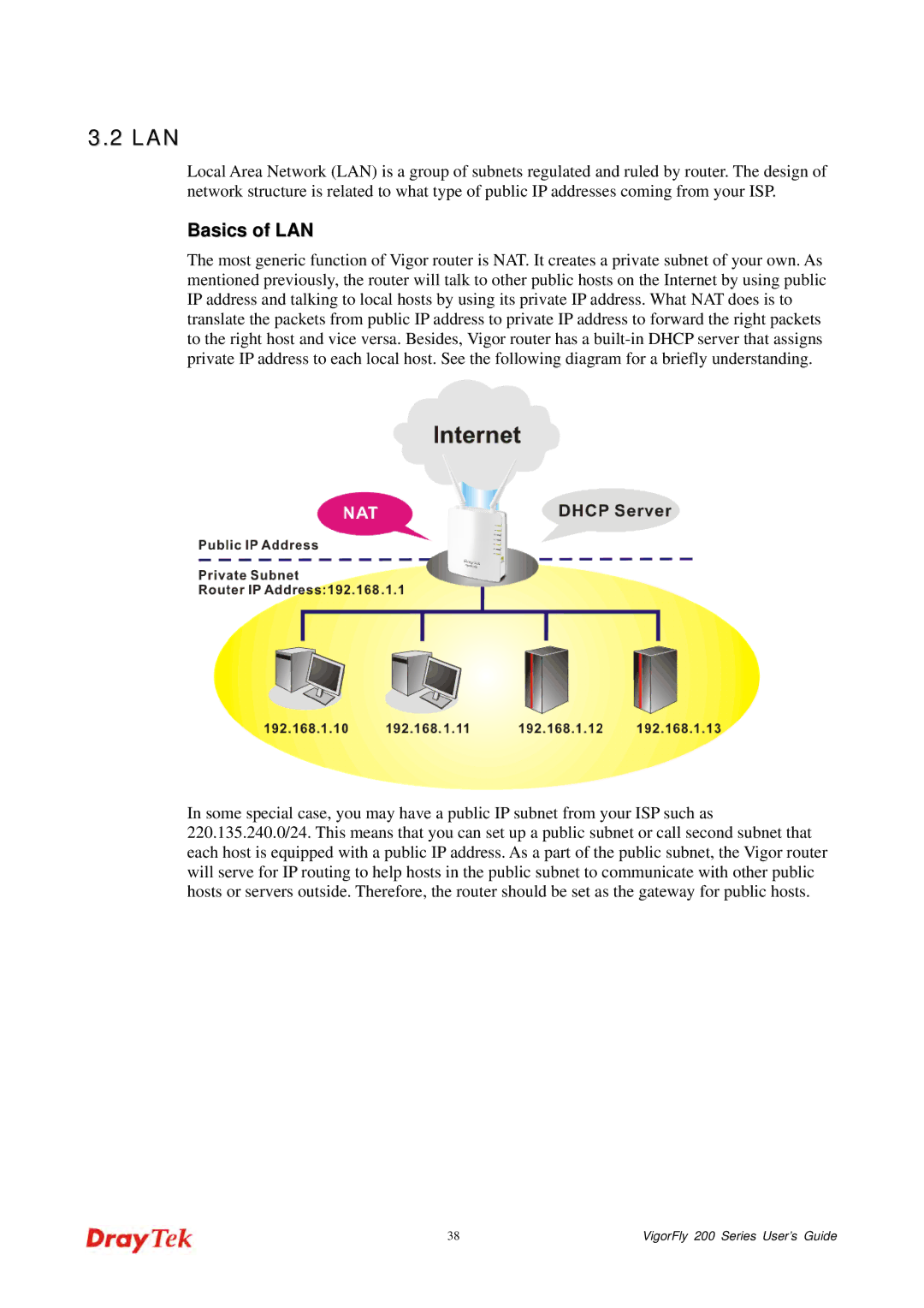 Draytek 200 manual Lan, Basics of LAN 