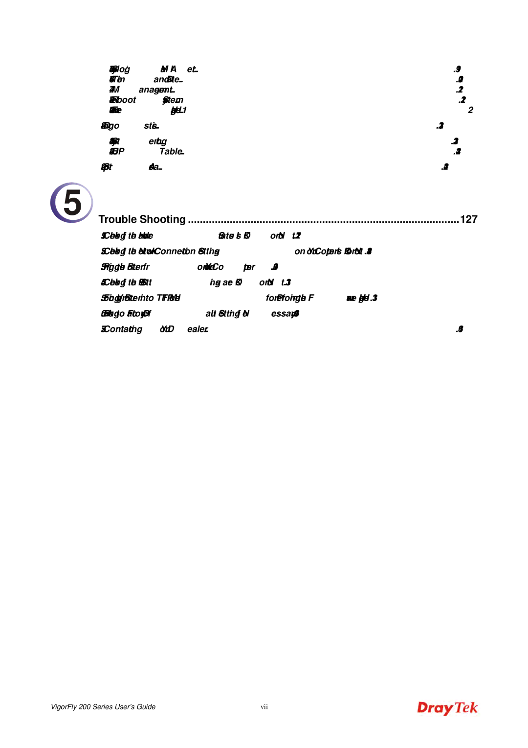 Draytek 200 manual Trouble Shooting 127 