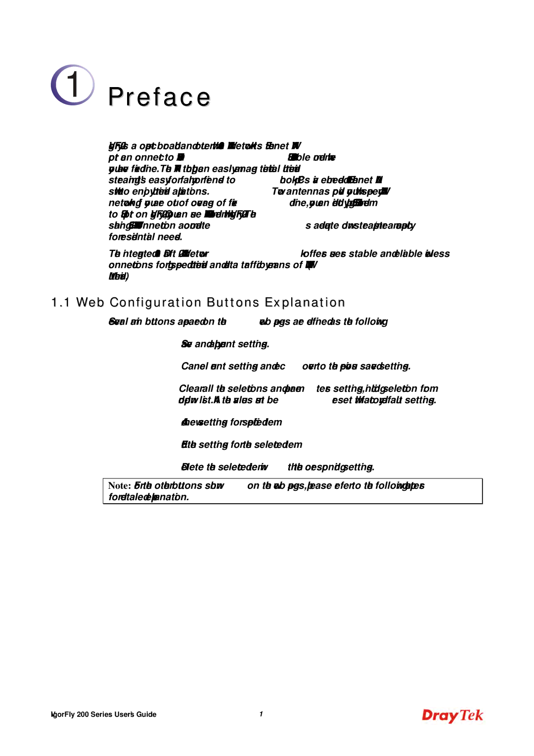 Draytek 200 manual Preface, Web Configuration Buttons Explanation 