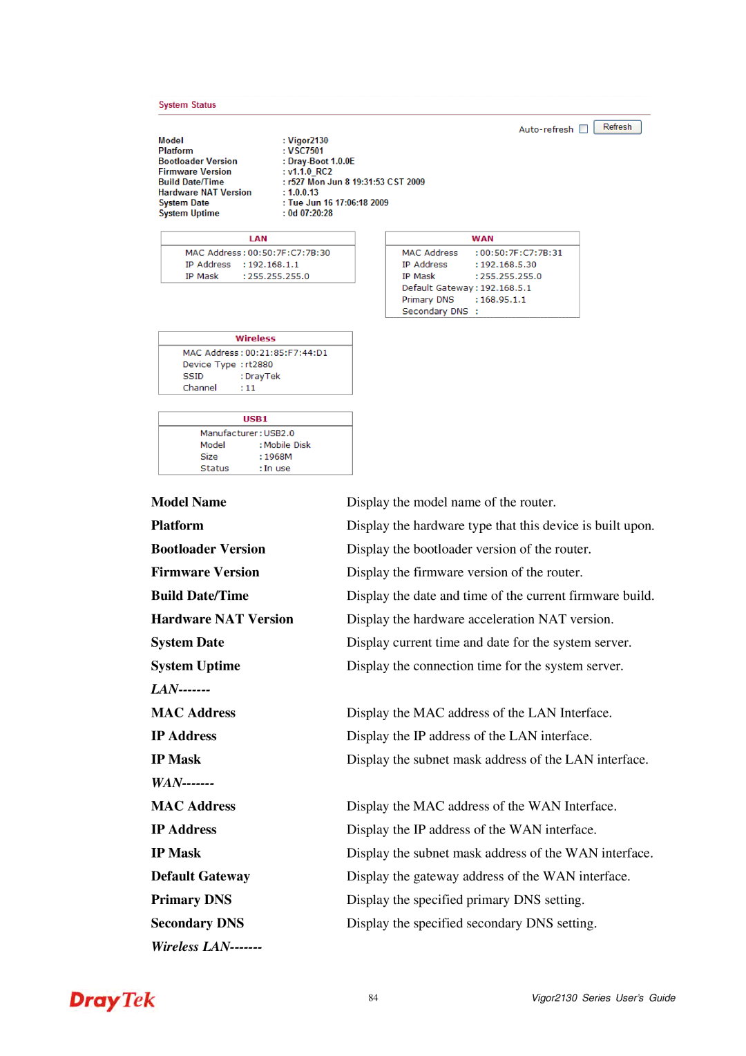 Draytek 2130 manual Lan 