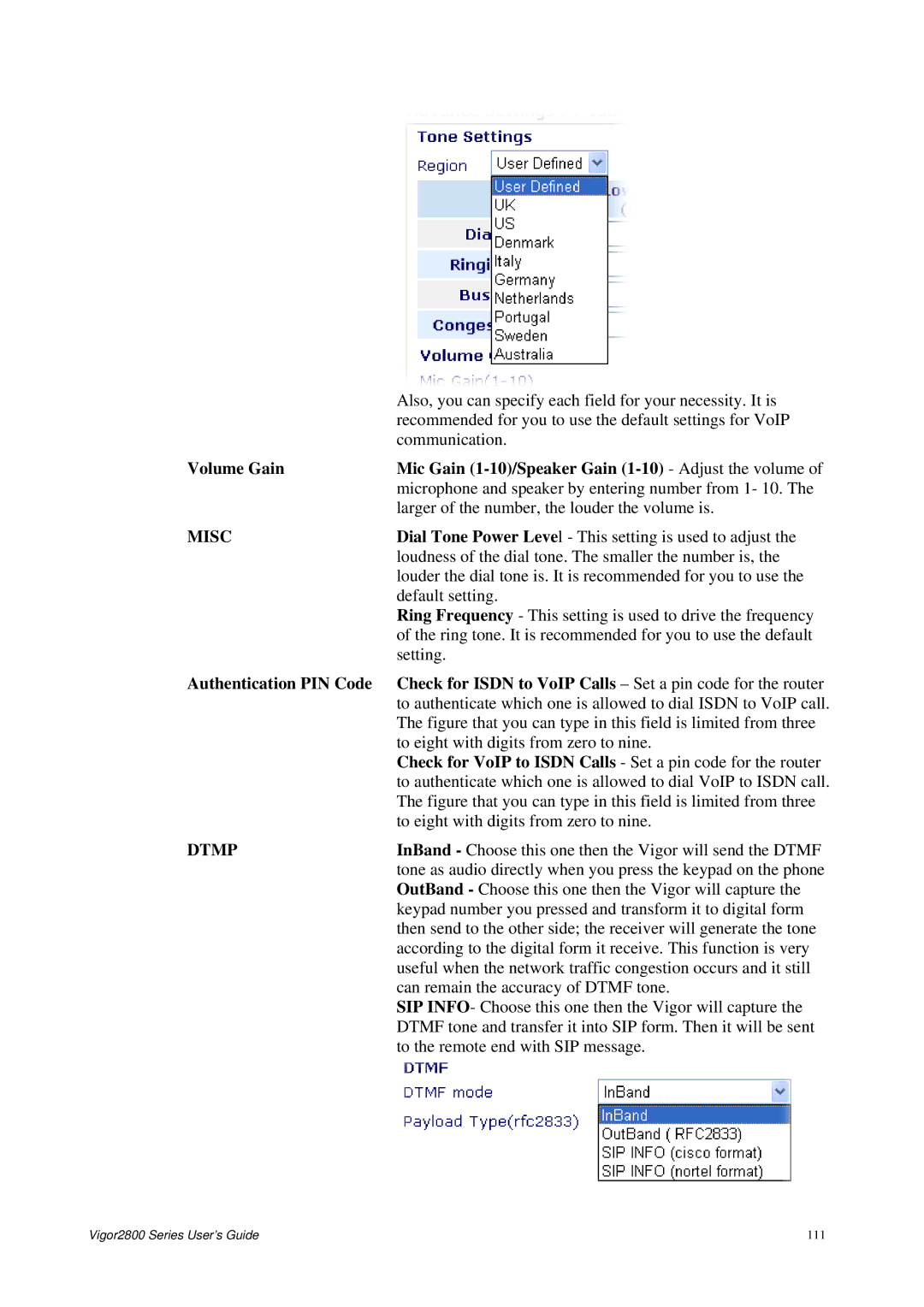 Draytek 2800 Series manual Authentication PIN Code, Dtmp 