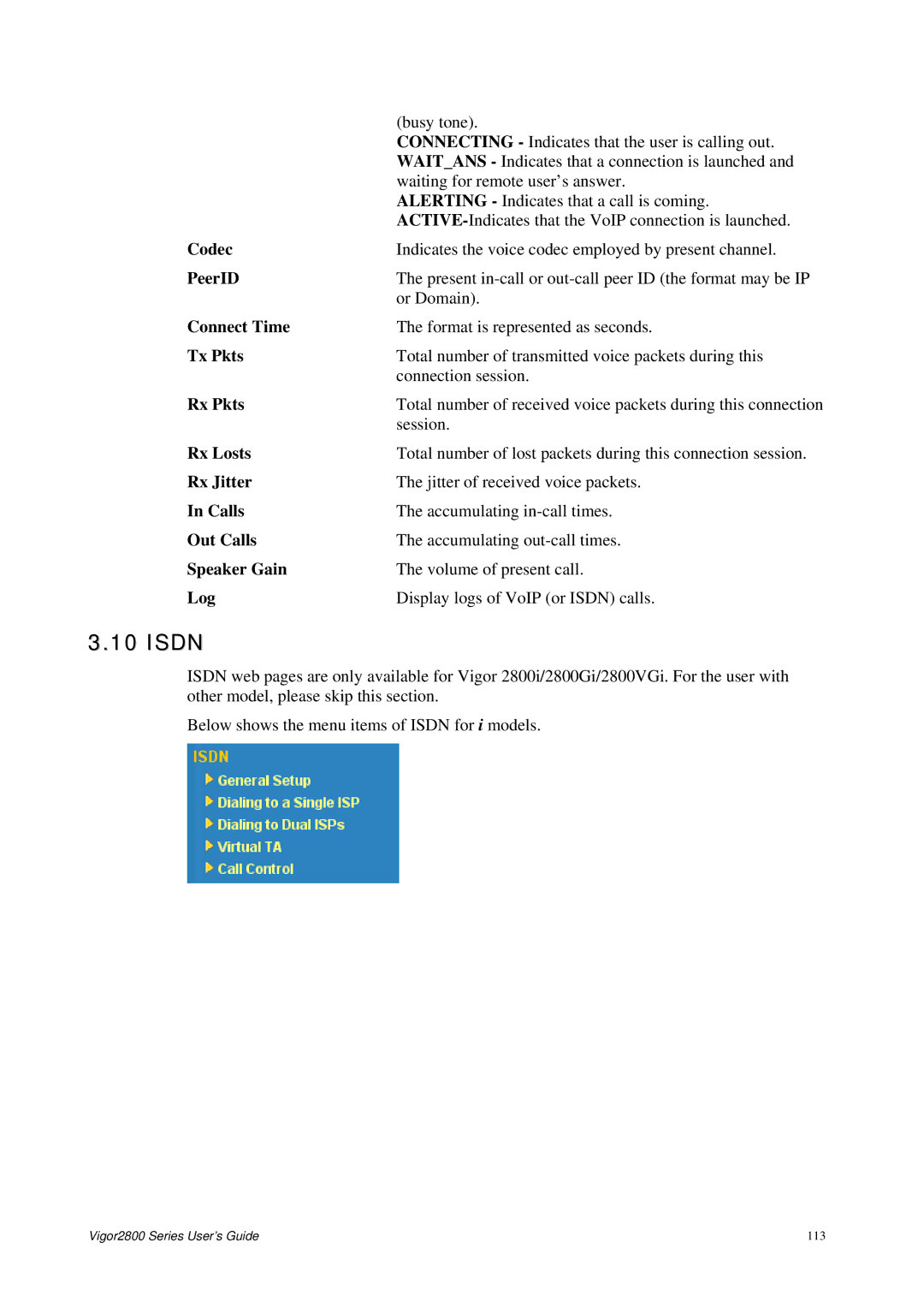 Draytek 2800 Series manual Isdn 