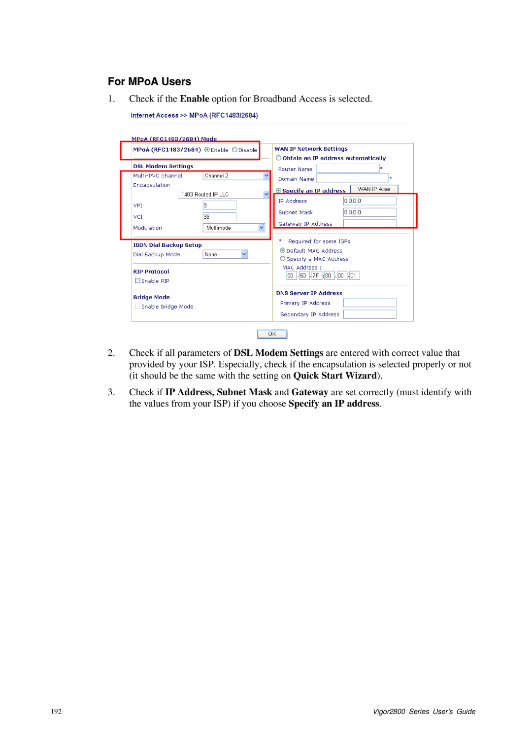 Draytek 2800 Series manual For MPoA Users 