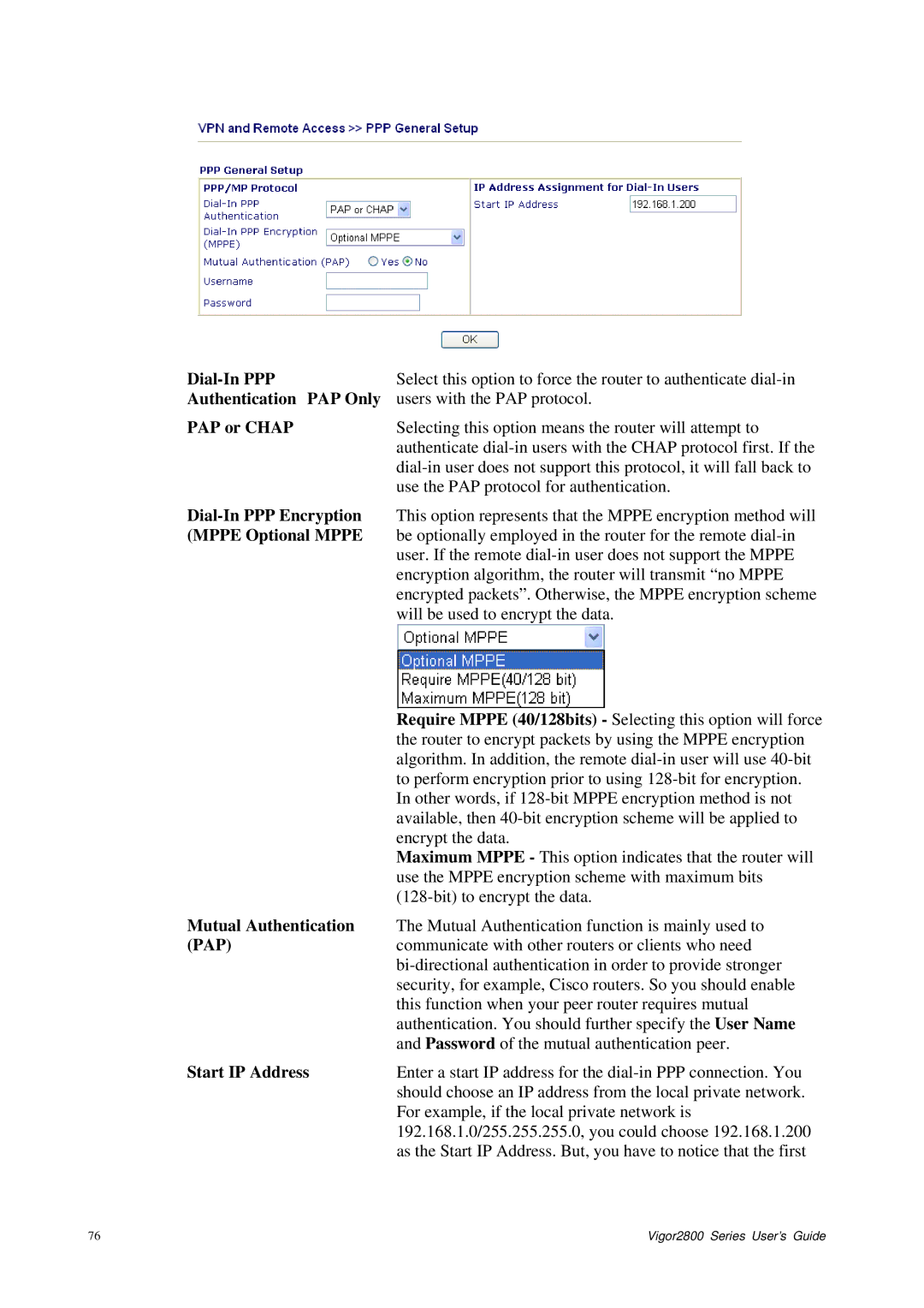 Draytek 2800 Series manual Pap 