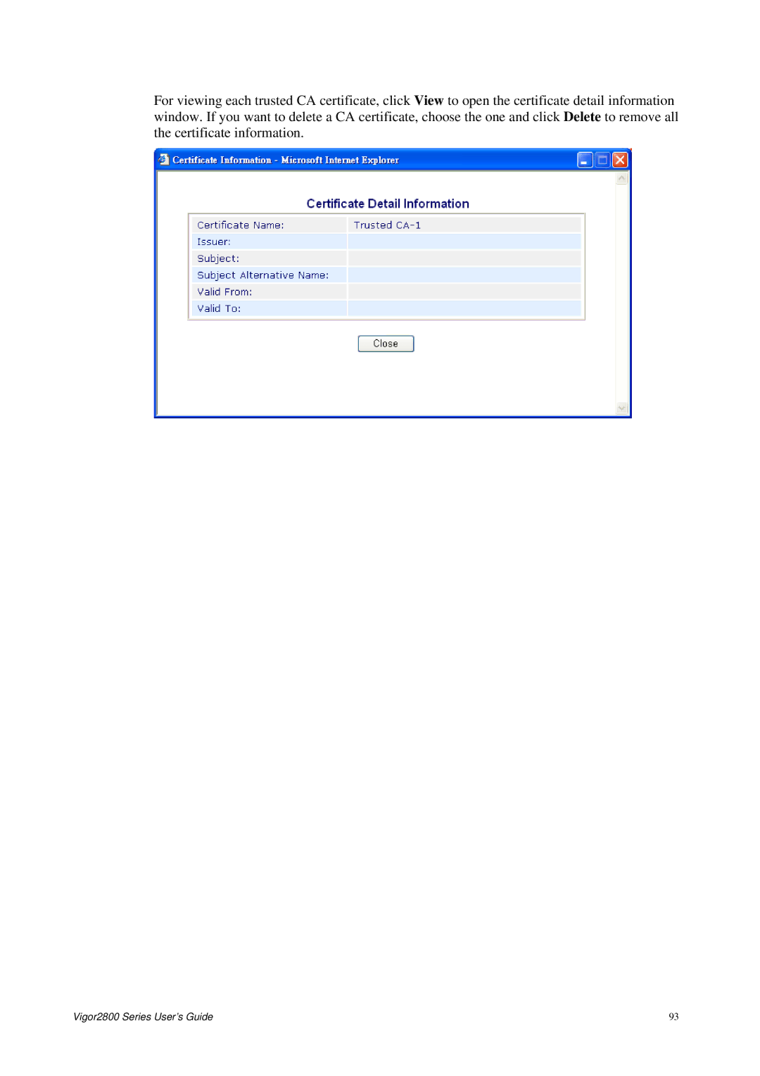 Draytek manual Vigor2800 Series User’s Guide 