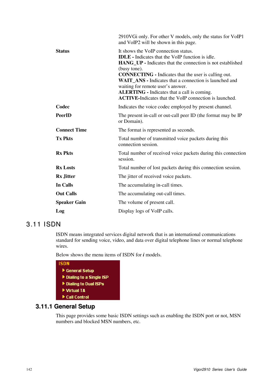 Draytek 2910 manual Isdn 