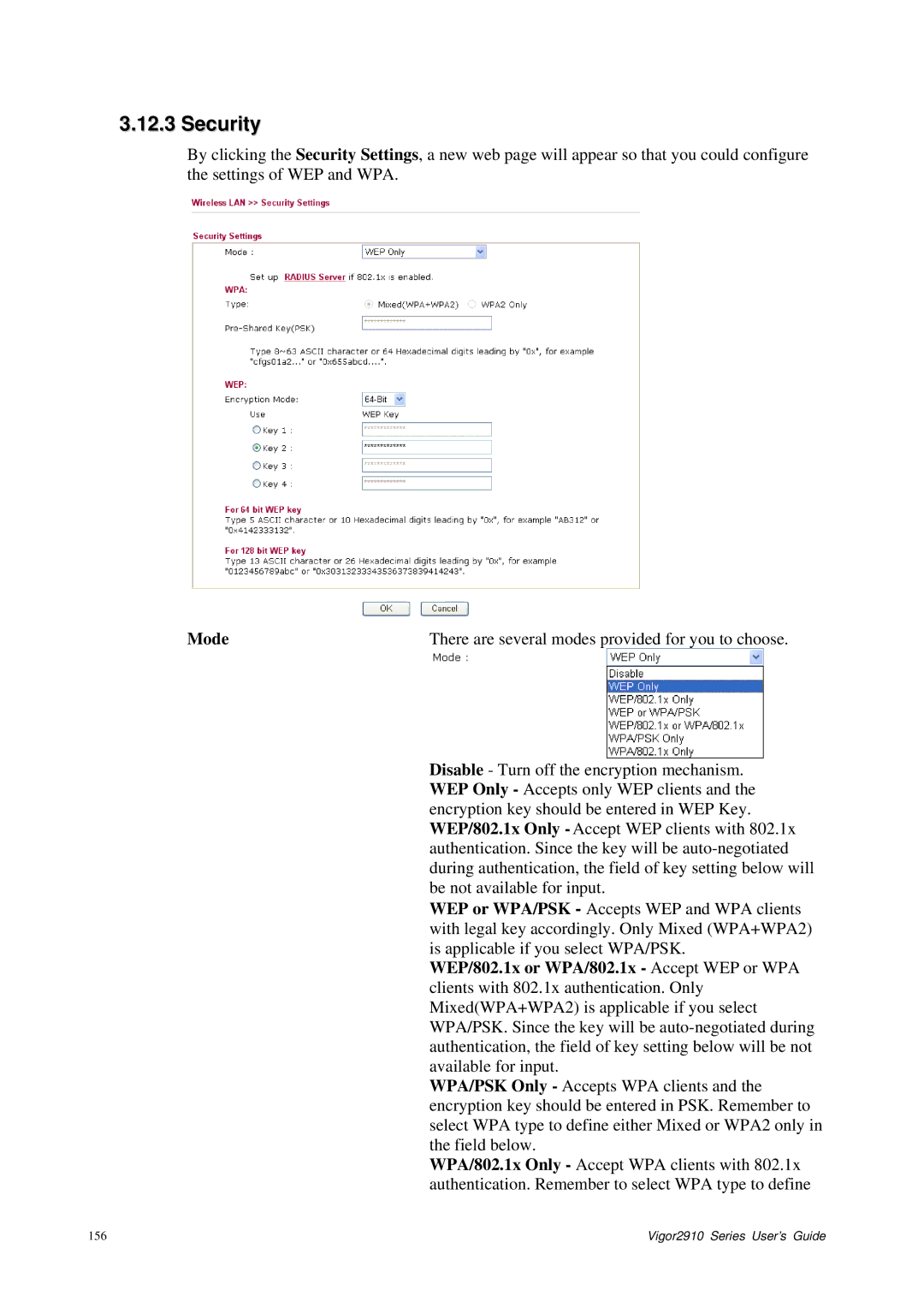 Draytek 2910 manual Security 