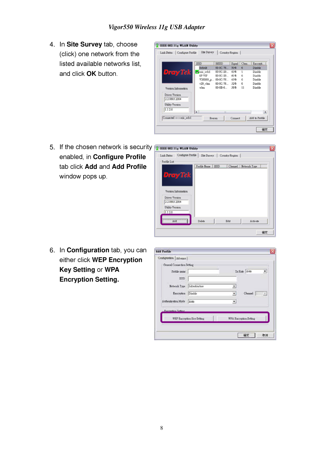 Draytek 550 manual Encryption Setting 