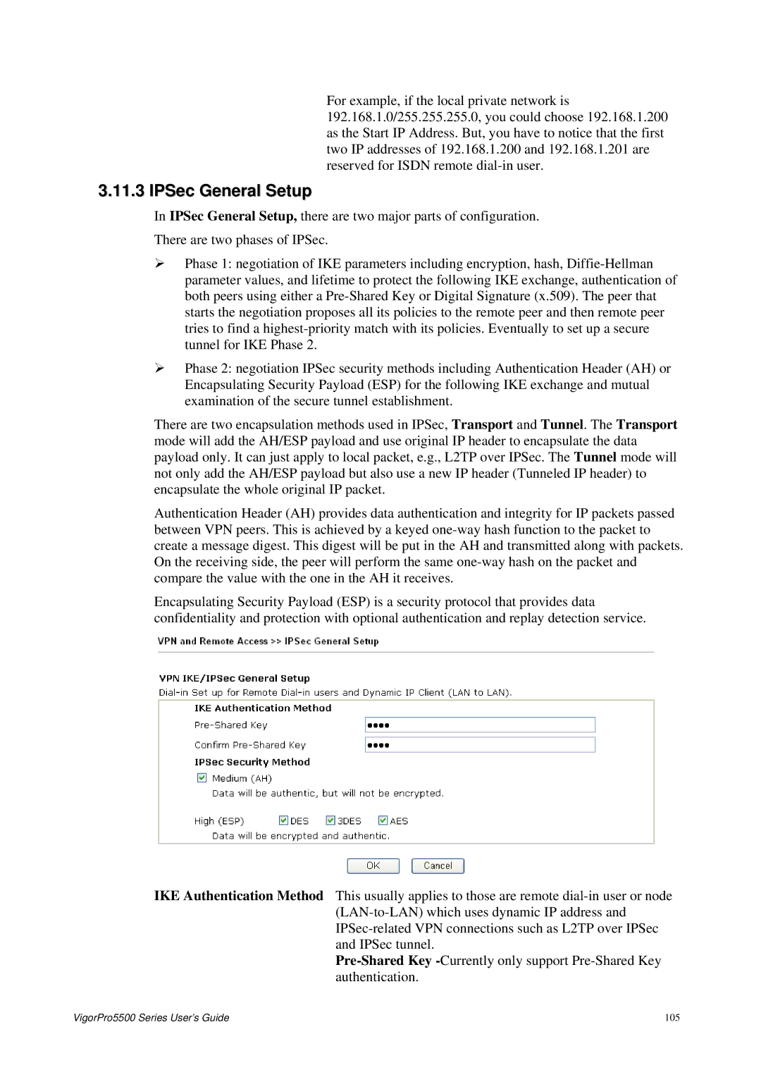 Draytek 5500 Series manual IPSec General Setup 