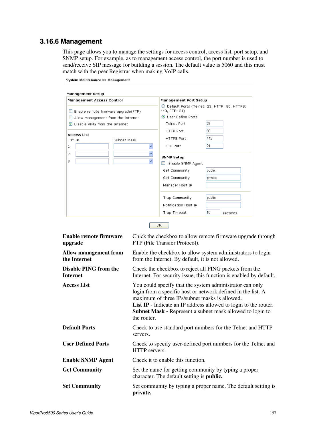 Draytek 5500 Series manual Management 