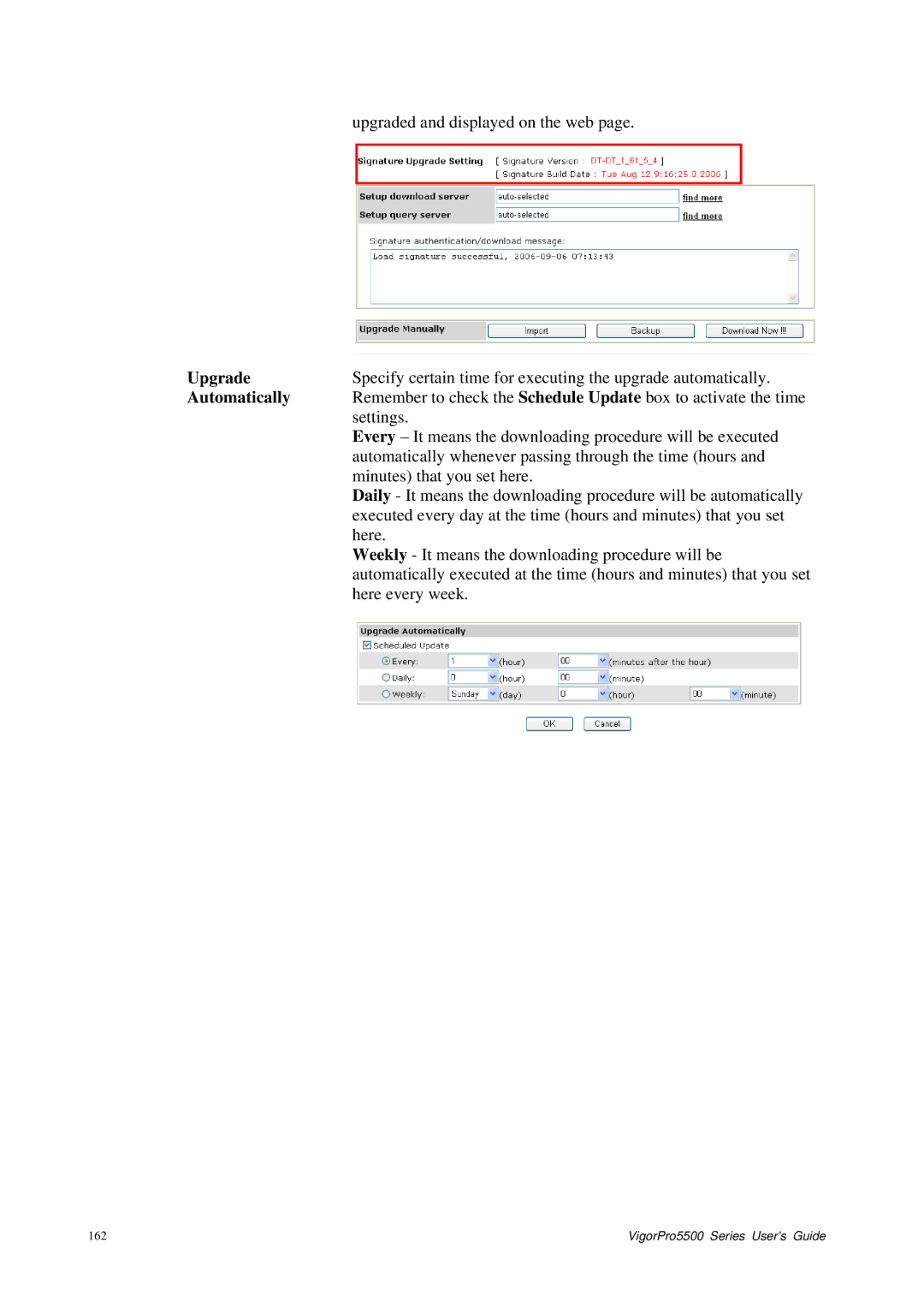 Draytek 5500 Series manual Upgrade, Automatically 