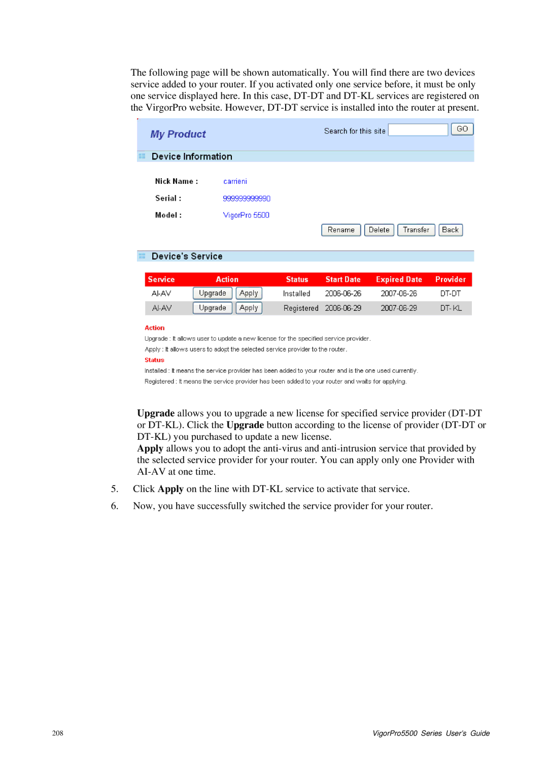 Draytek 5500 Series manual 208 