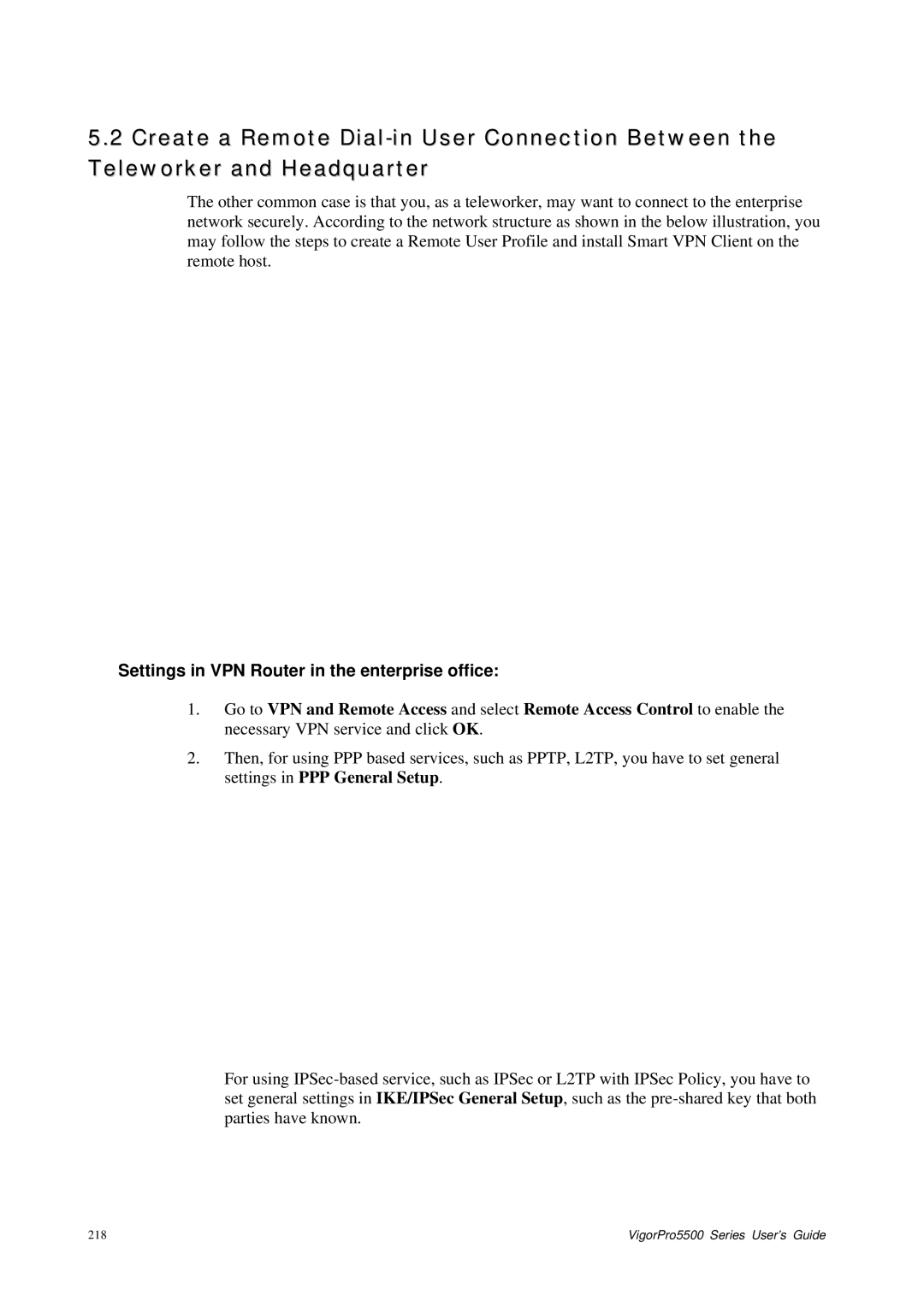 Draytek 5500 Series manual Settings in VPN Router in the enterprise office 