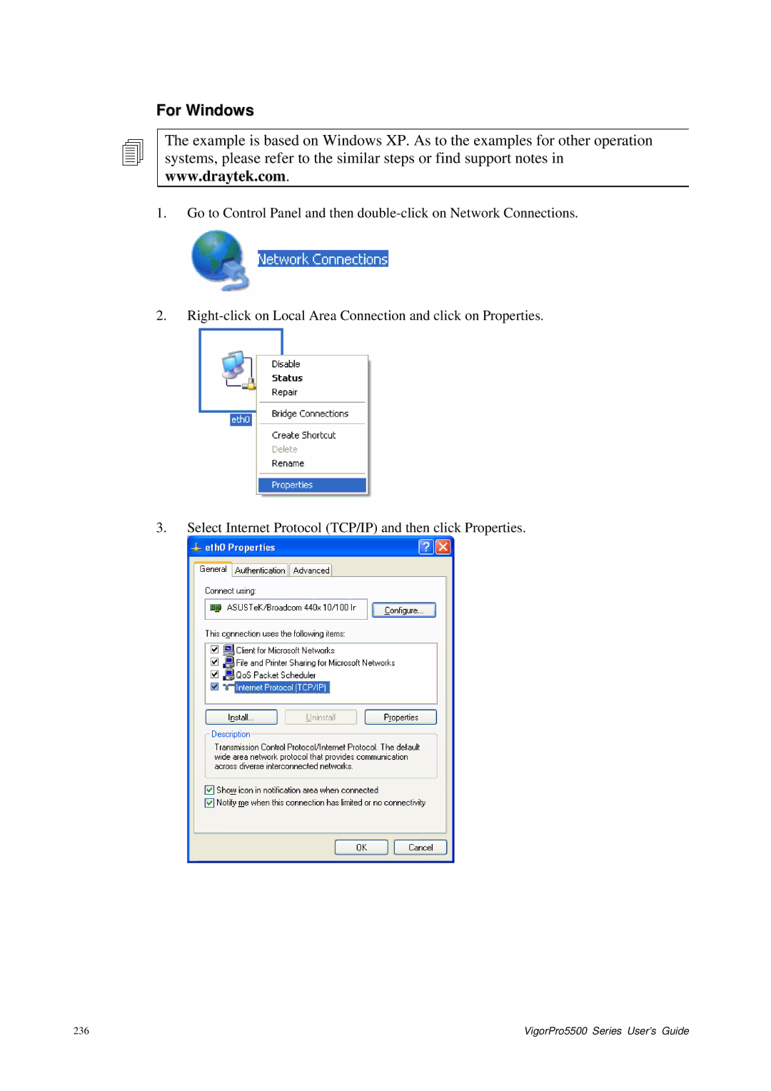 Draytek 5500 Series manual For Windows 