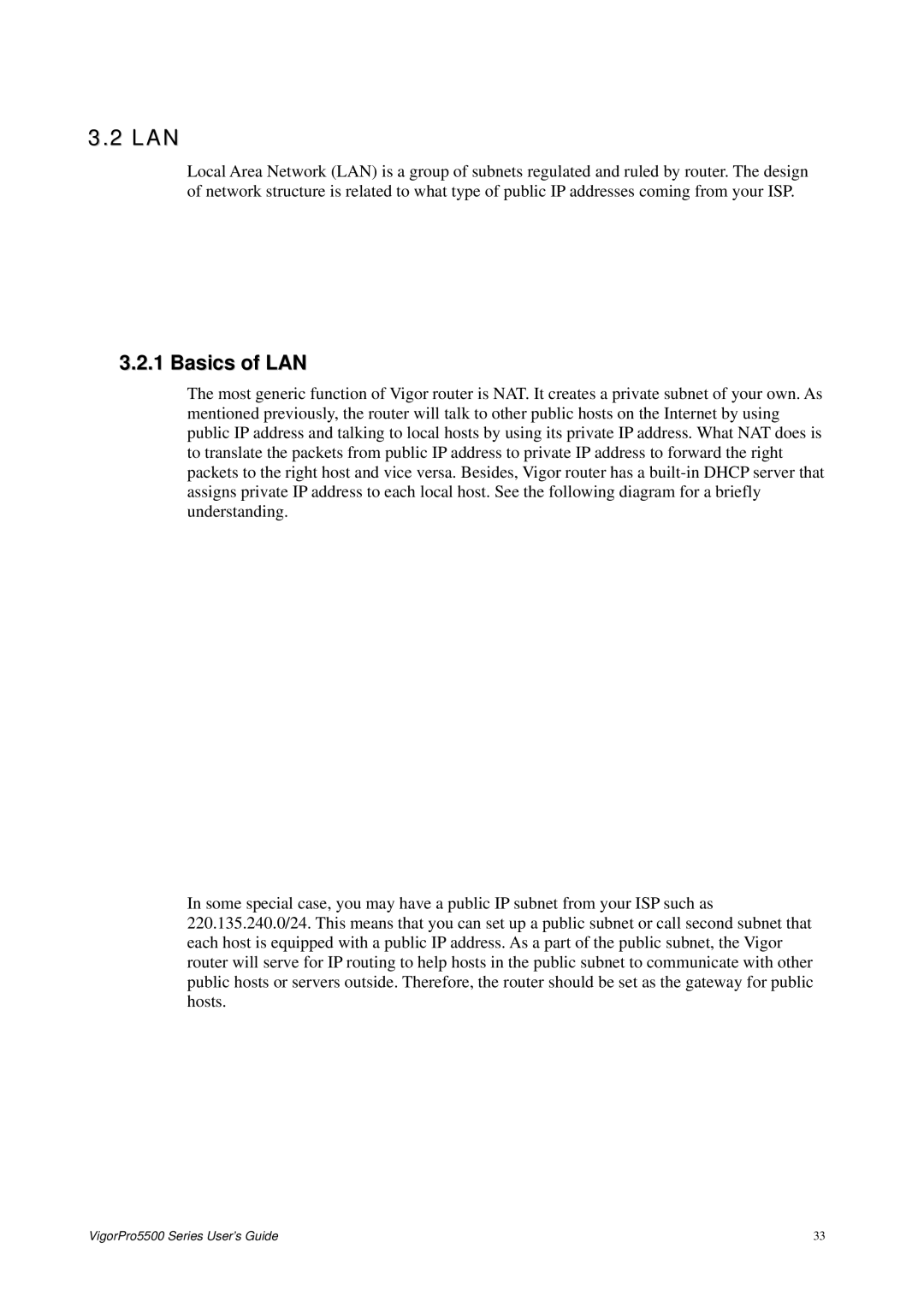 Draytek 5500 Series manual Lan, Basics of LAN 