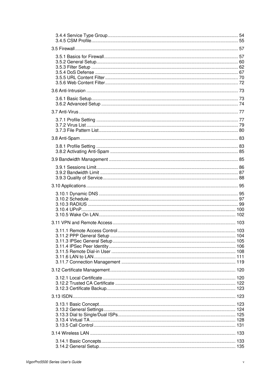 Draytek 5500 Series manual 100 