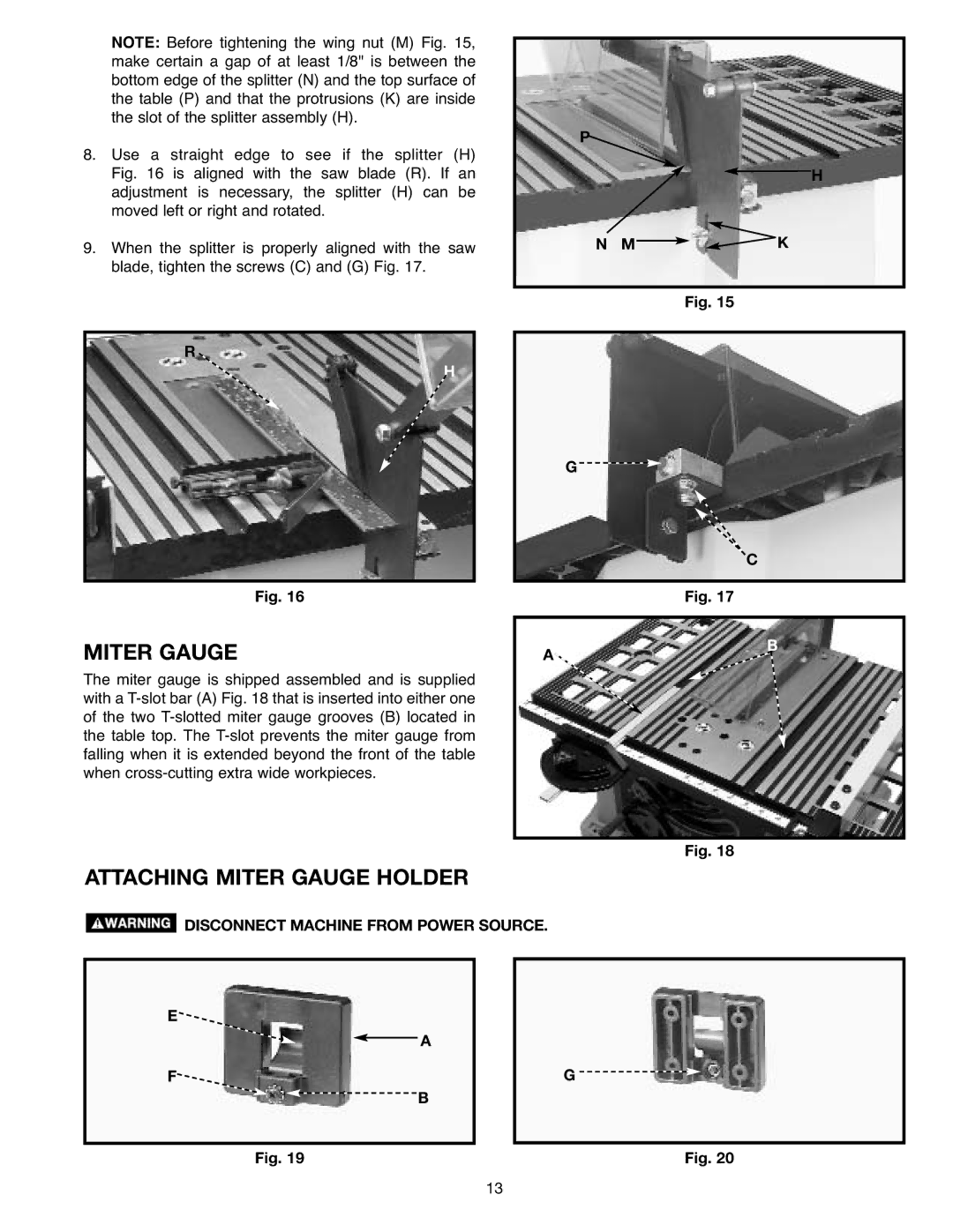 Draytek SM200L instruction manual Attaching Miter Gauge Holder 