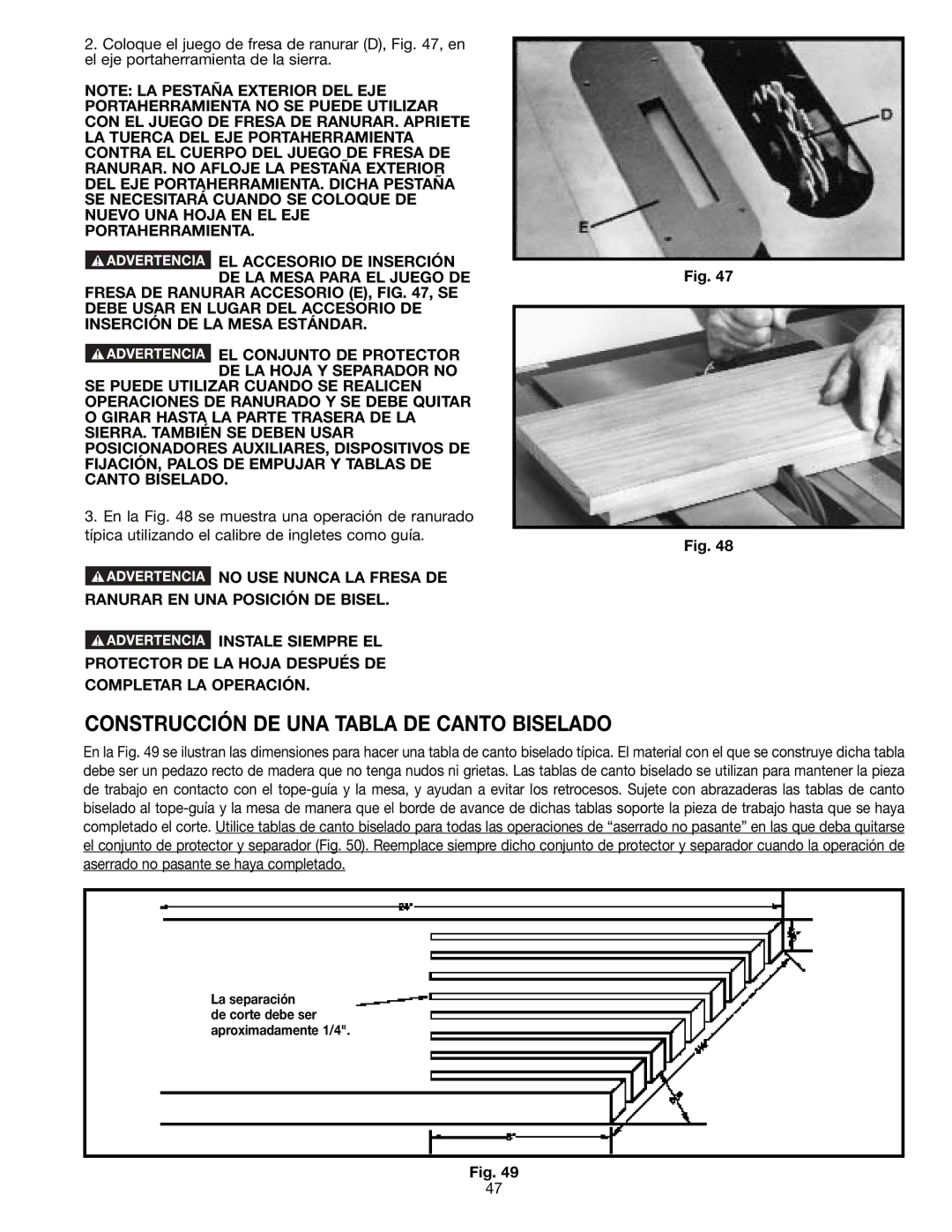 Draytek SM200L instruction manual Construcción DE UNA Tabla DE Canto Biselado 