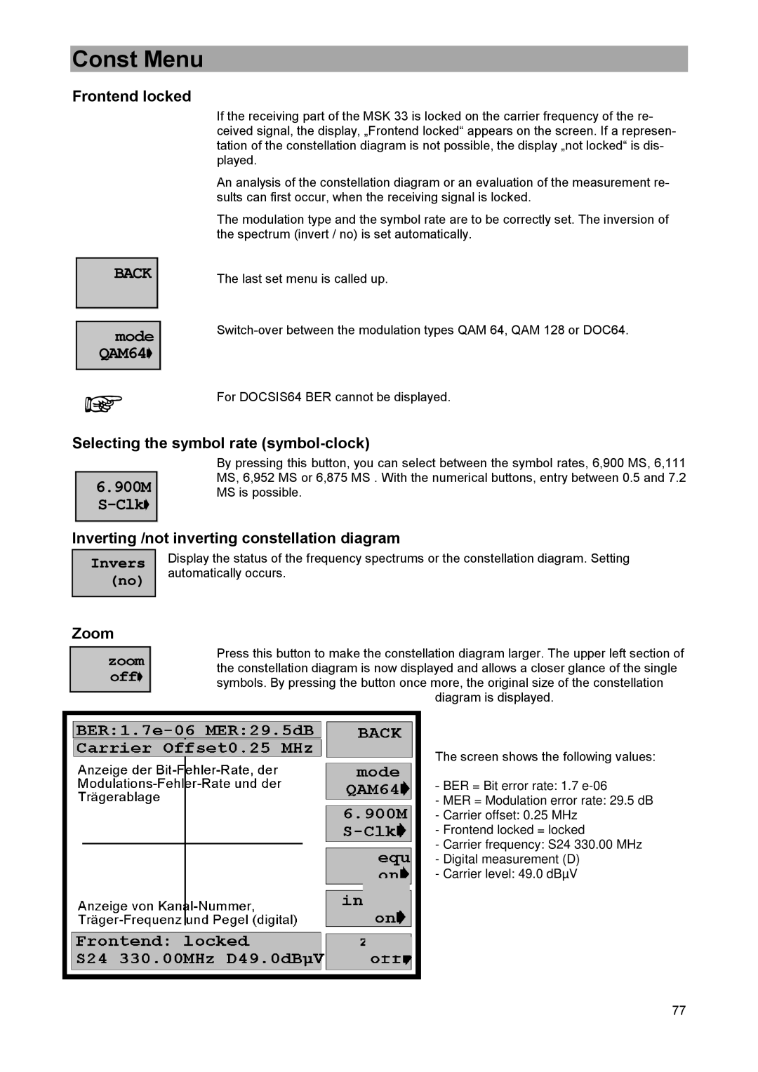 DreamGEAR MSK 33 manual Inverting /not inverting constellation diagram, Zoom 