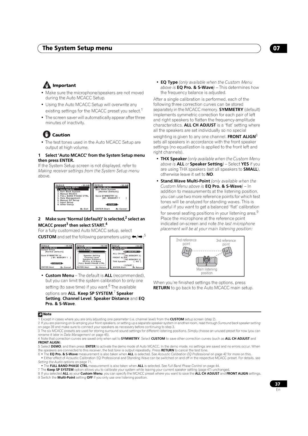 DreamGEAR VSX-92TXH, VSX-94TXH operating instructions System Setup menu, Front Align 