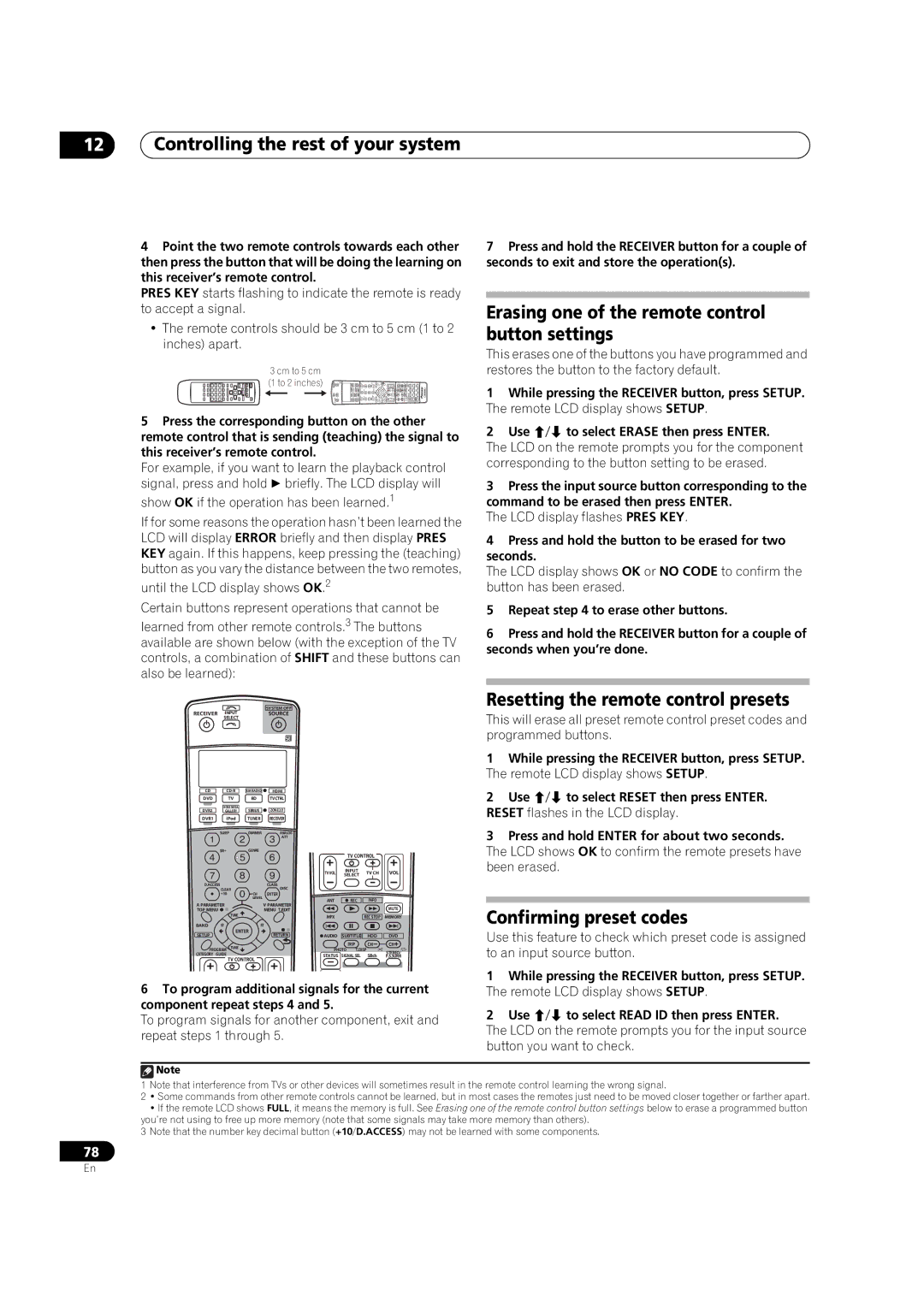 DreamGEAR VSX-94TXH, VSX-92TXH Controlling the rest of your system, Erasing one of the remote control button settings 