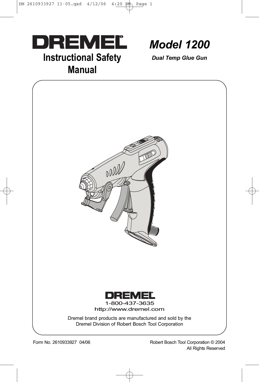 Dremel 1200 manual Model 