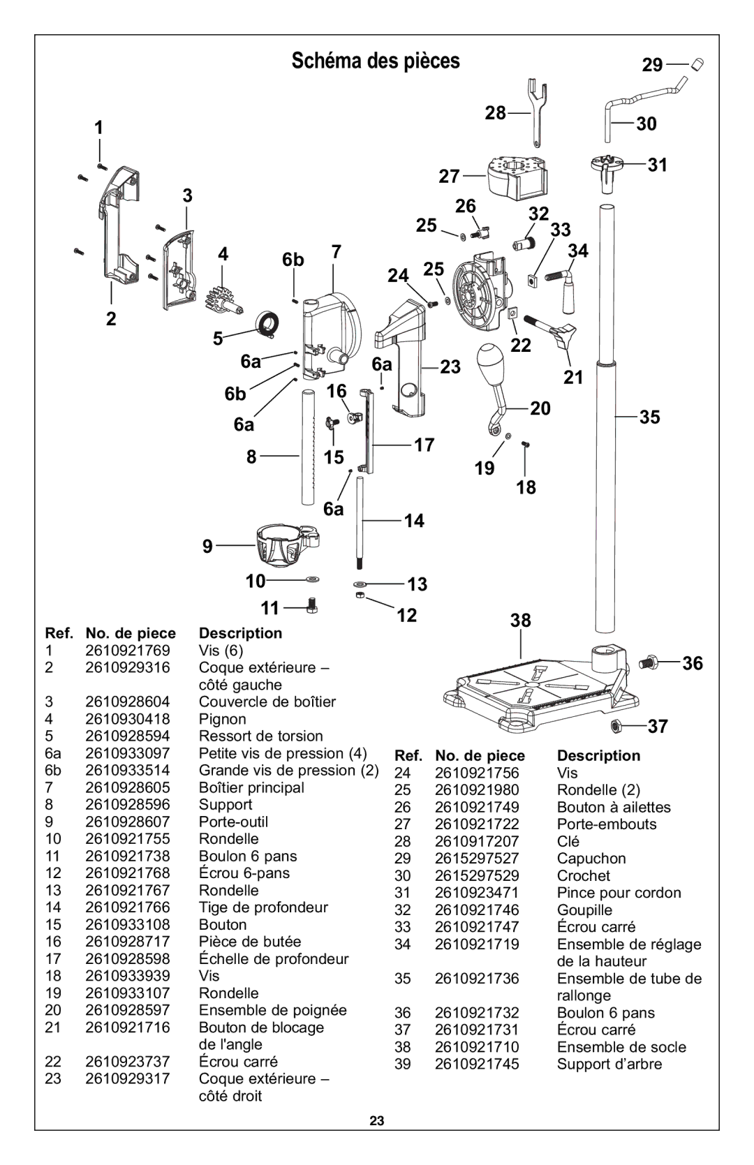 Dremel 220 owner manual Schéma des pièces, 33 3 