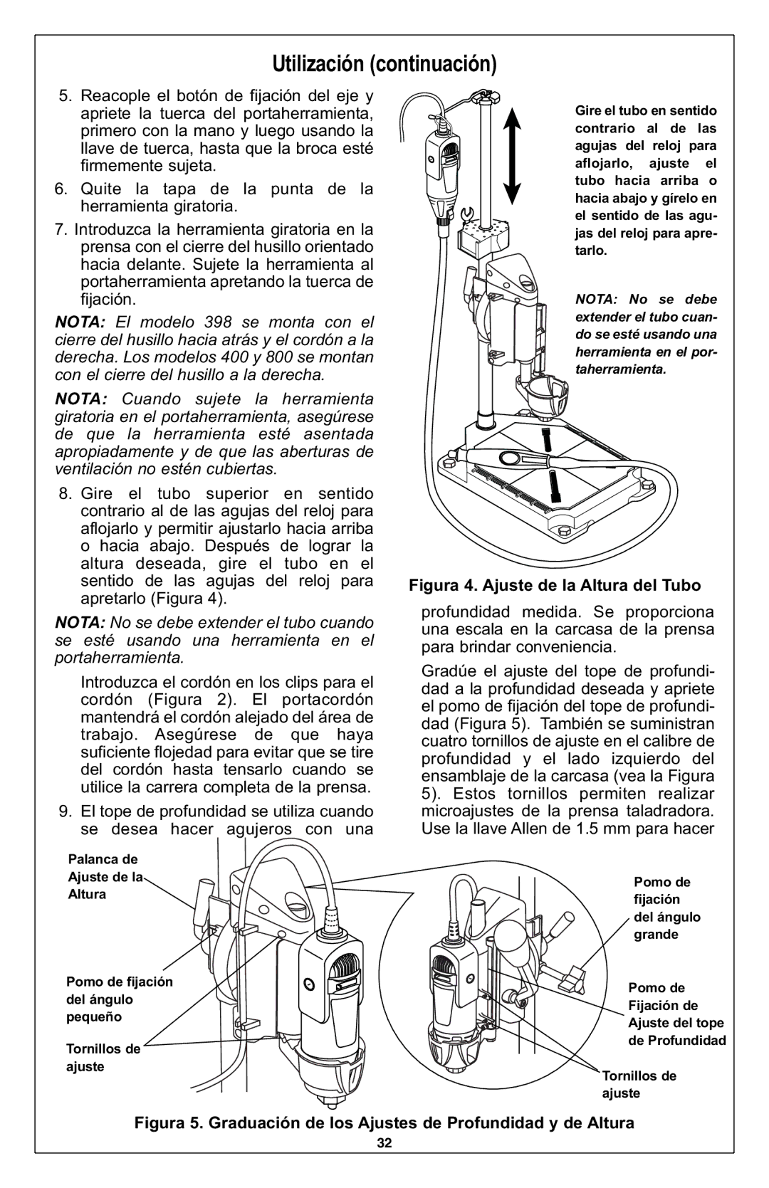 Dremel 220 owner manual Utilización continuación 