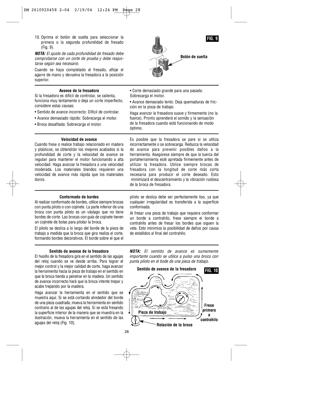 Dremel 335 warranty Botón de suelta Avance de la fresadora, Velocidad de avance, Conformado de bordes 