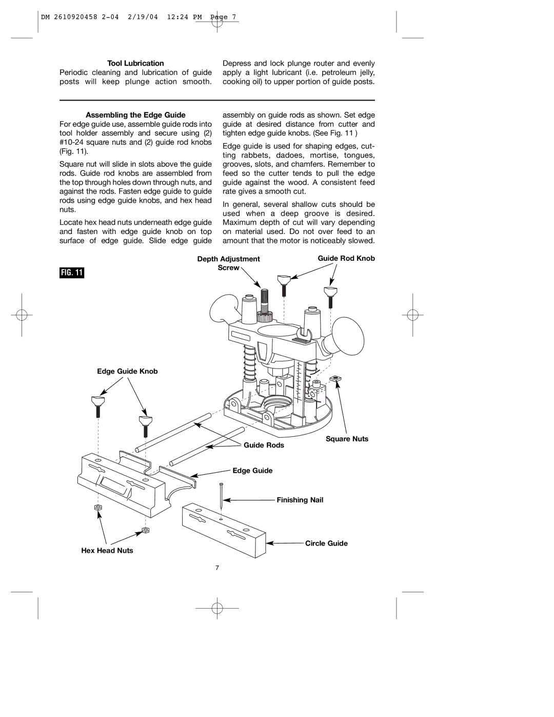 Dremel 335 warranty Tool Lubrication, Assembling the Edge Guide 