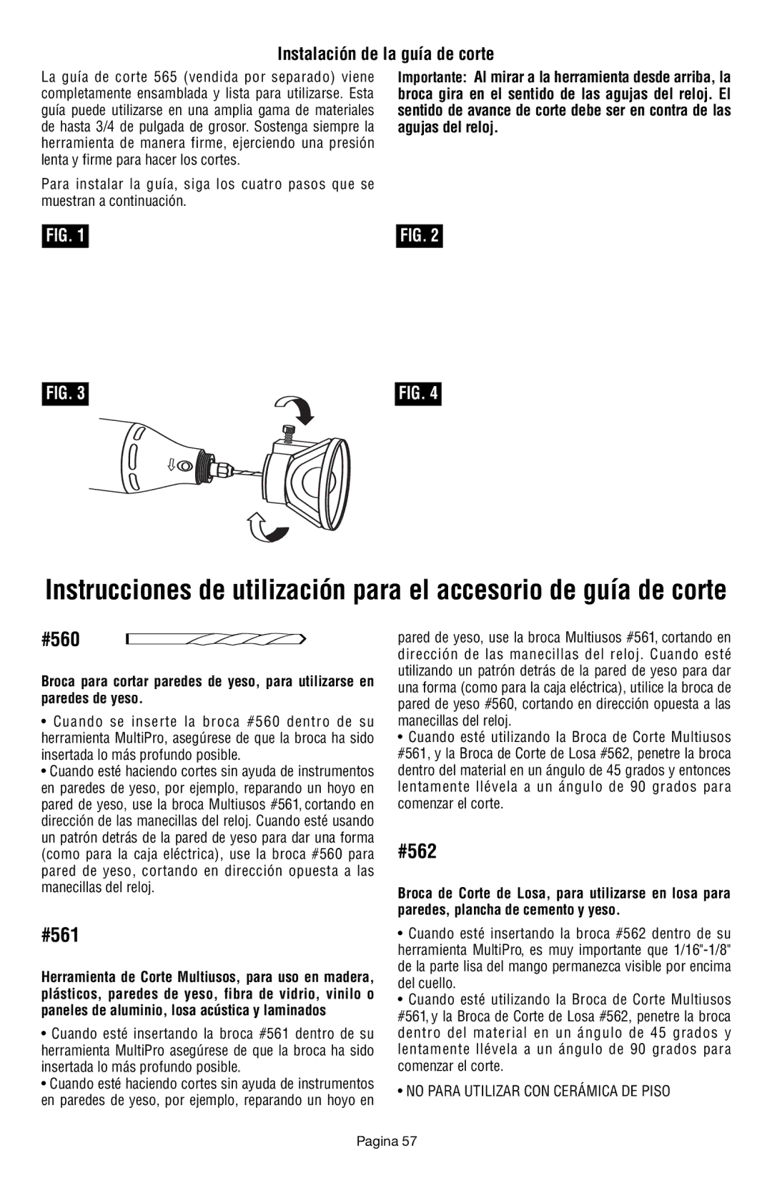 Dremel 398 owner manual Instalación de la guía de corte 