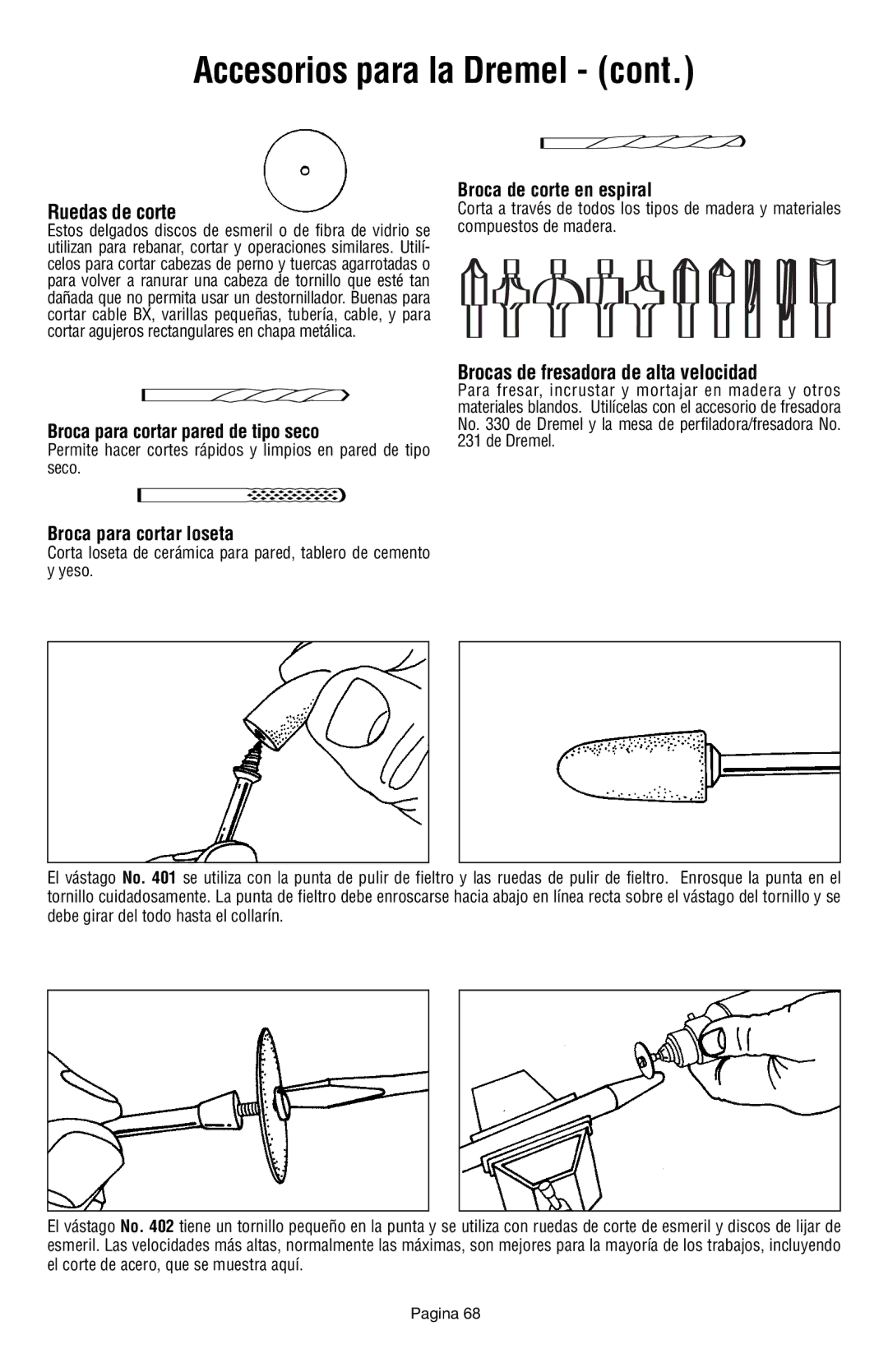 Dremel 398 Ruedas de corte, Brocas de fresadora de alta velocidad, Broca de corte en espiral, Broca para cortar loseta 