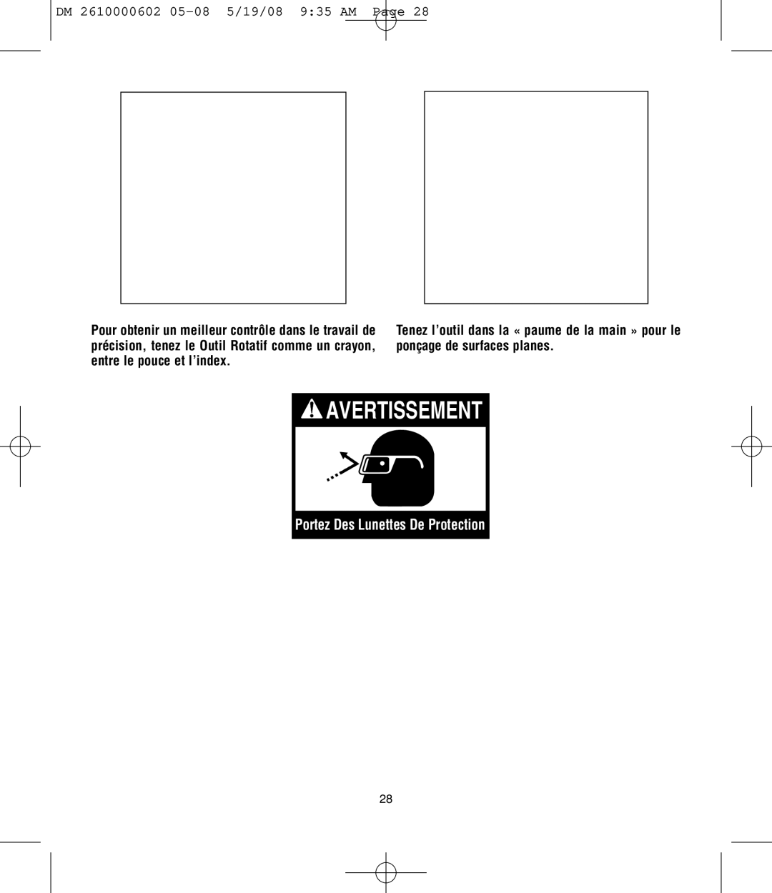 Dremel 761 manual Avertissement 