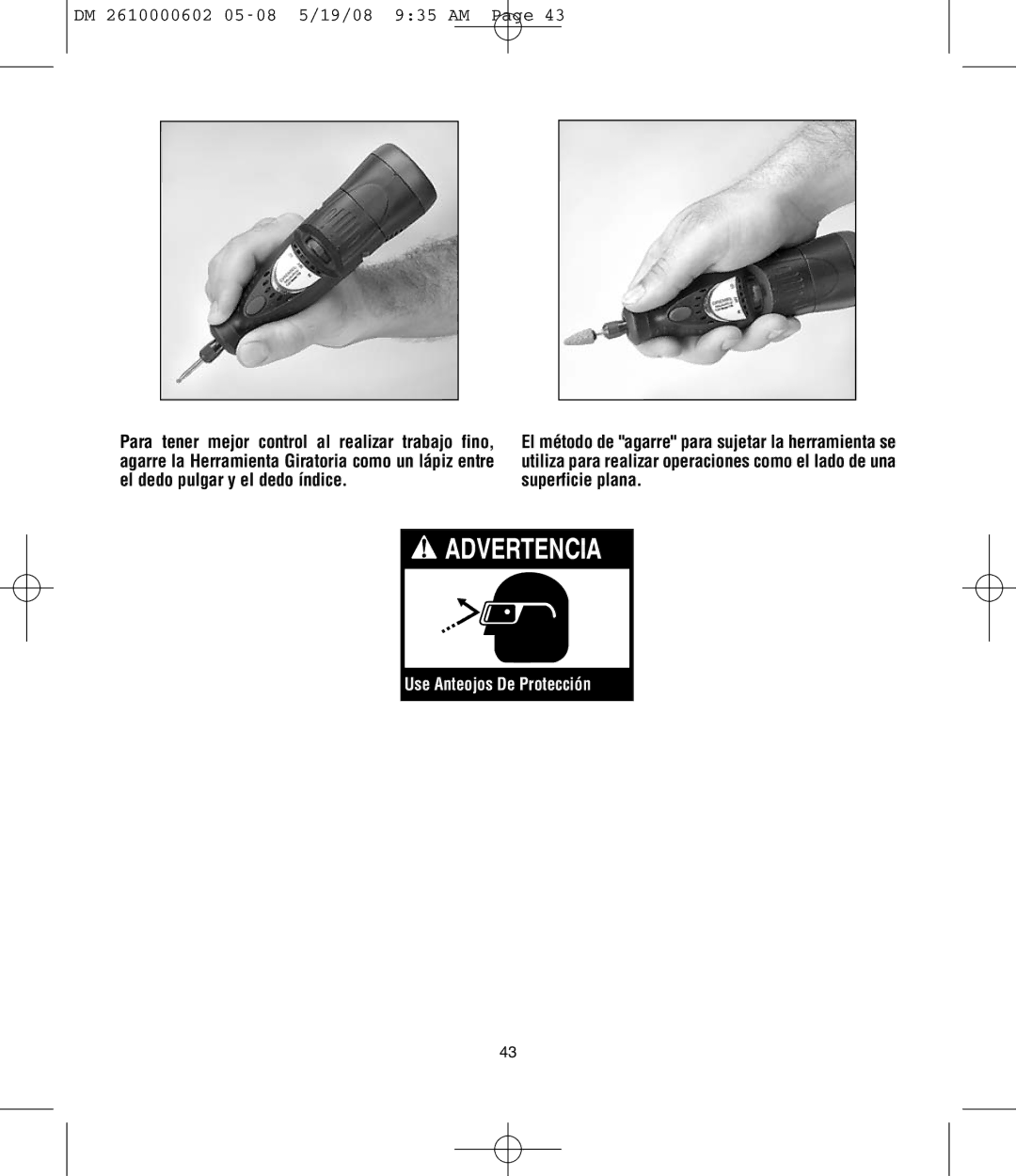 Dremel 761 manual Advertencia 