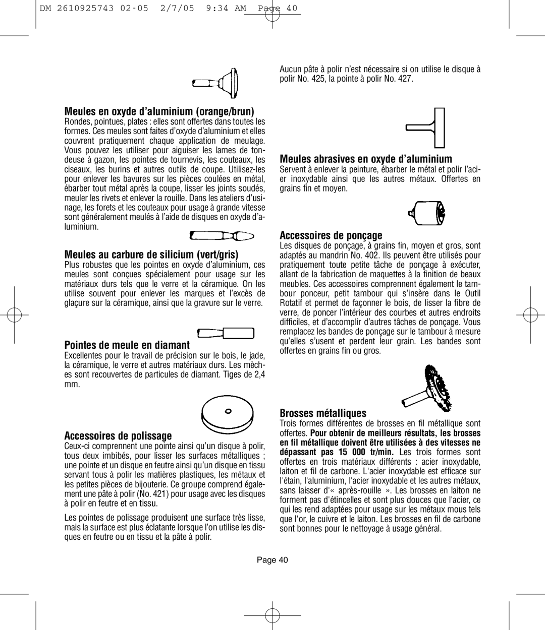 Dremel 754, 770, 750 Meules au carbure de silicium vert/gris, Meules abrasives en oxyde d’aluminium, Accessoires de ponçage 