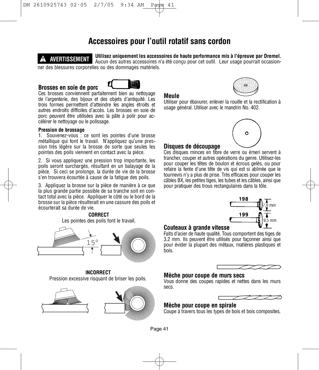 Dremel 750 Brosses en soie de porc, Meule, Disques de découpage, Couteaux à grande vitesse, Mèche pour coupe de murs secs 