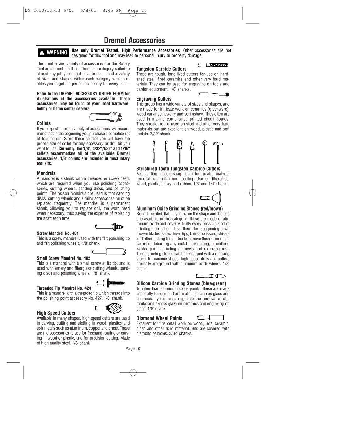 Dremel 780 owner manual Dremel Accessories 