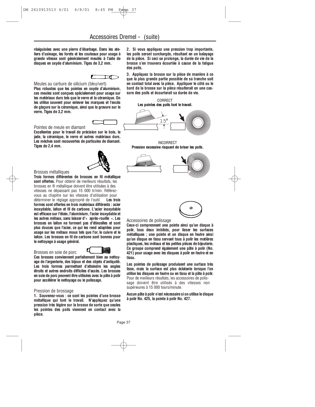 Dremel 780 owner manual Accessoires Dremel suite 