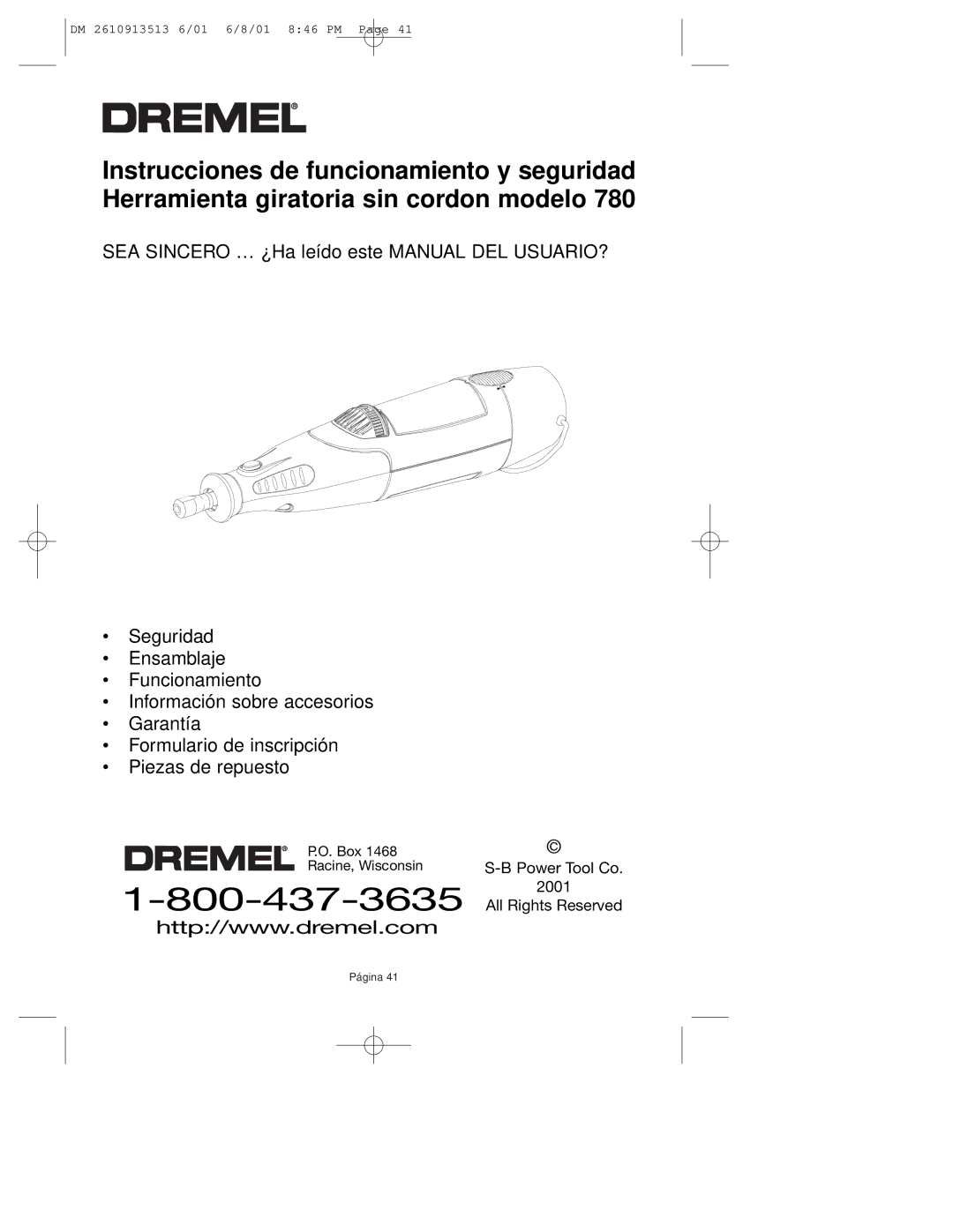 Dremel 780 owner manual Power Tool Co 