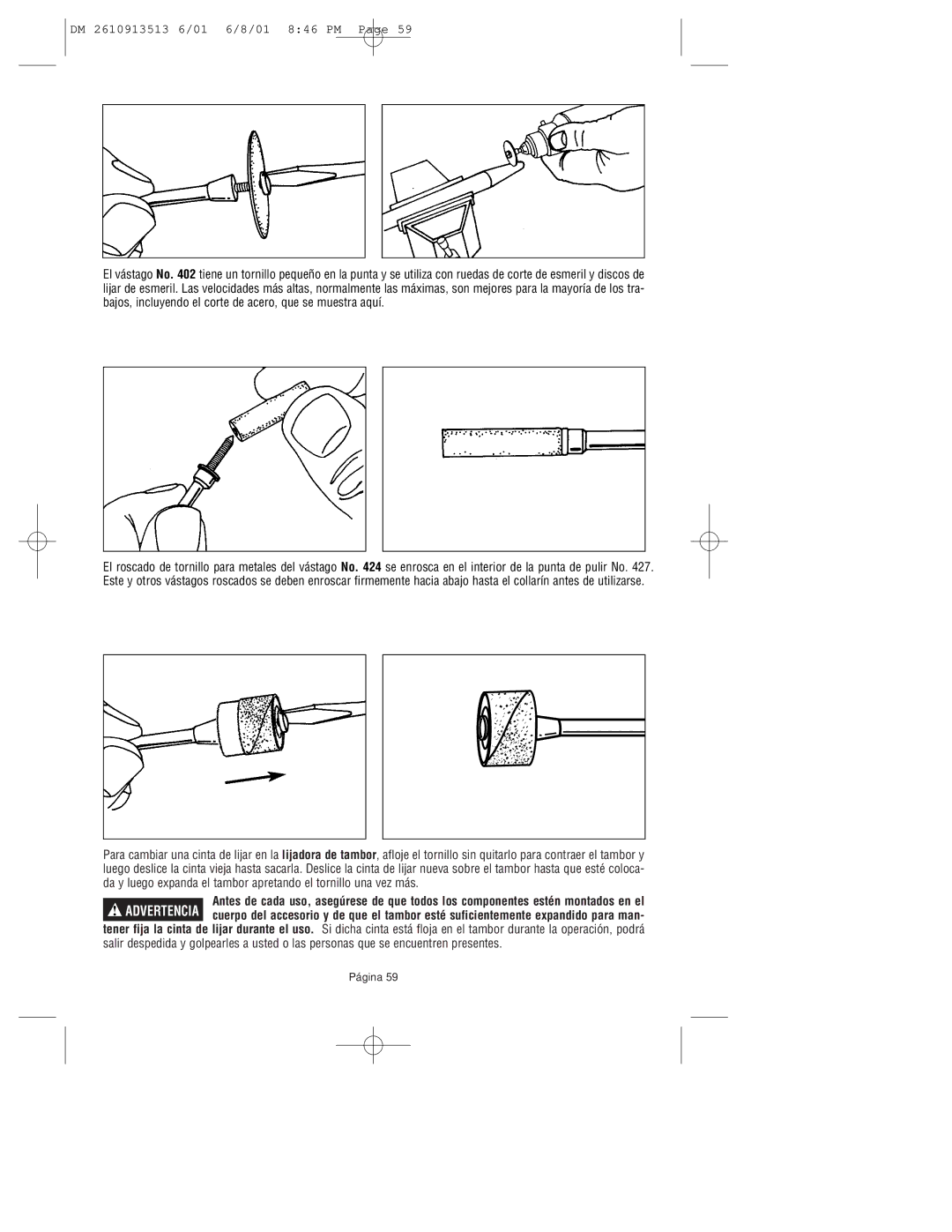 Dremel 780 owner manual DM 2610913513 6/01 6/8/01 846 PM 