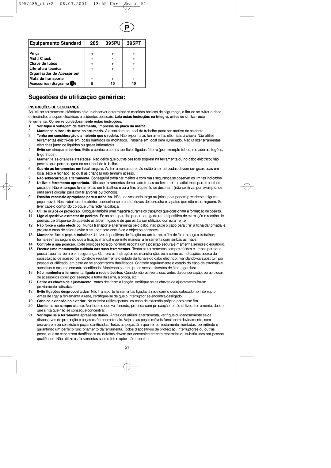 Dremel F013028586, F013039585, F013039567 Sugestões de utilização genérica, Acessórios diagrama, Instruções DE Segurança 