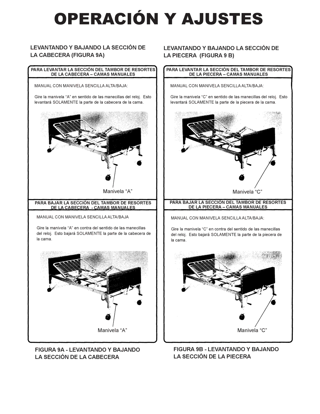 Drive Medical Design 15003, 15005, 15004 manual Figura 9A Levantando Y Bajando 