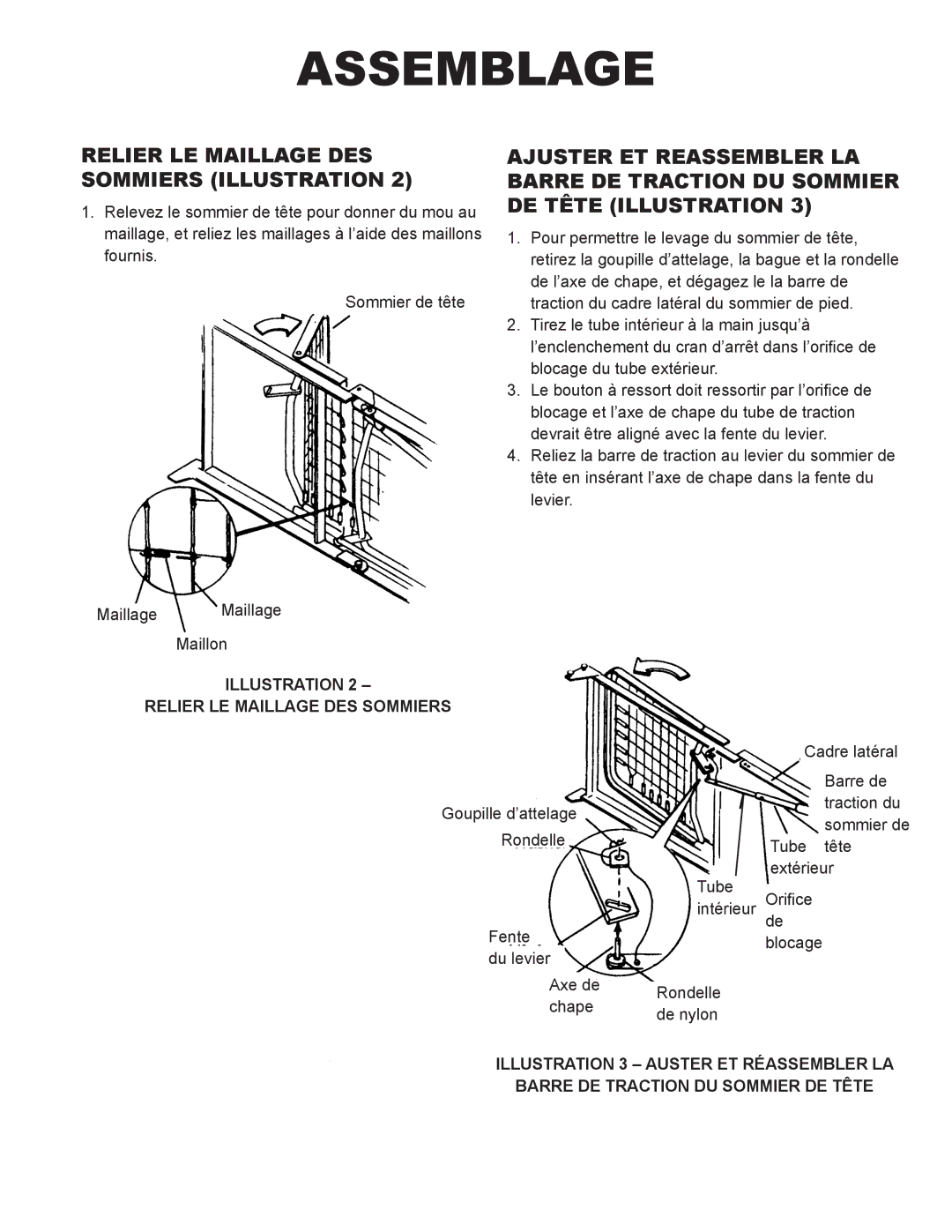 Drive Medical Design 15005, 15003, 15004 manual Relier LE Maillage DES Sommiers Illustration 