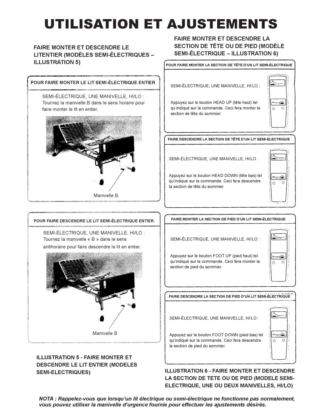 Drive Medical Design 15005, 15003, 15004 manual Manivelle B 