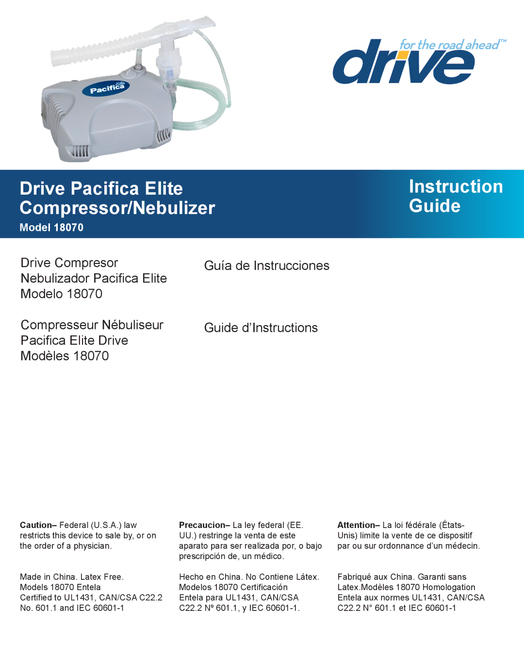 Drive Medical Design 18070 manual Drive Pacifica Elite 