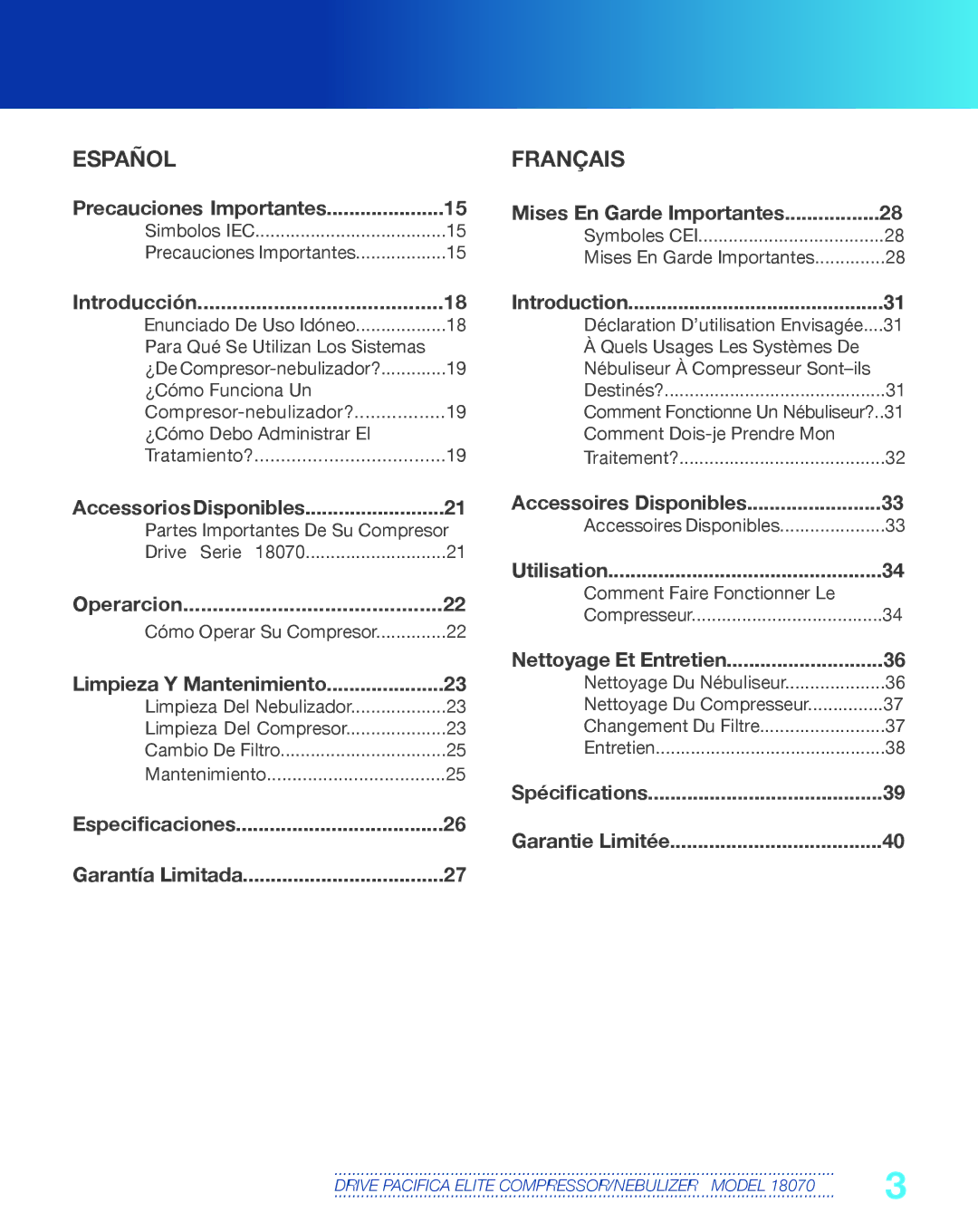 Drive Medical Design 18070 manual Español 