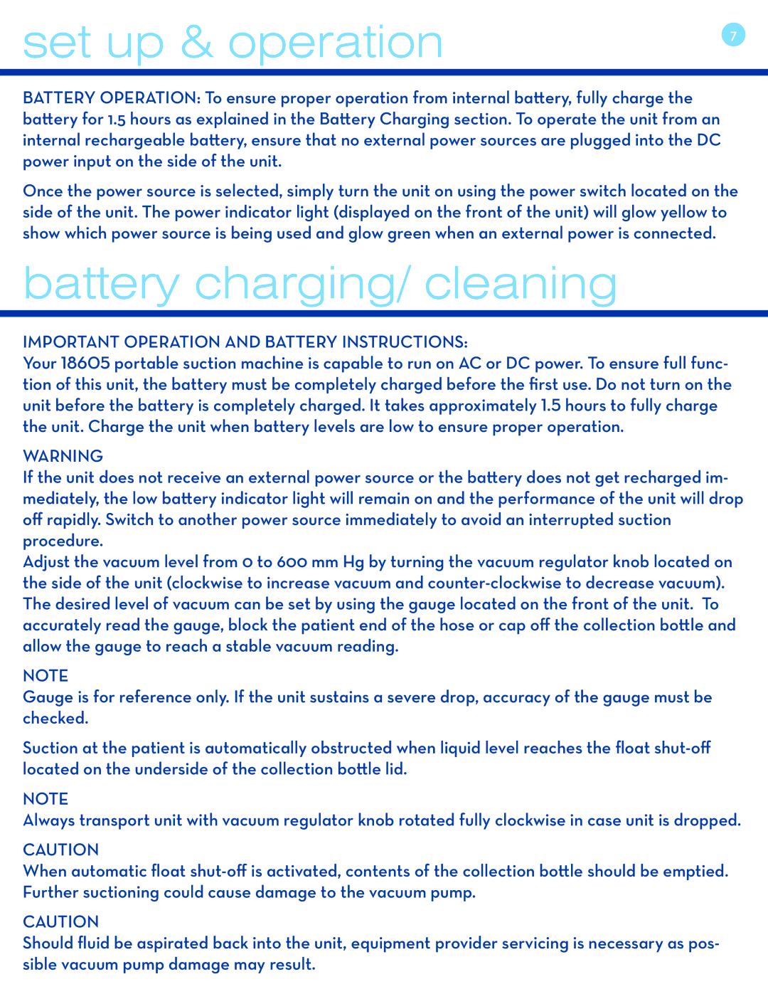 Drive Medical Design 18605 user manual Battery charging/ cleaning 