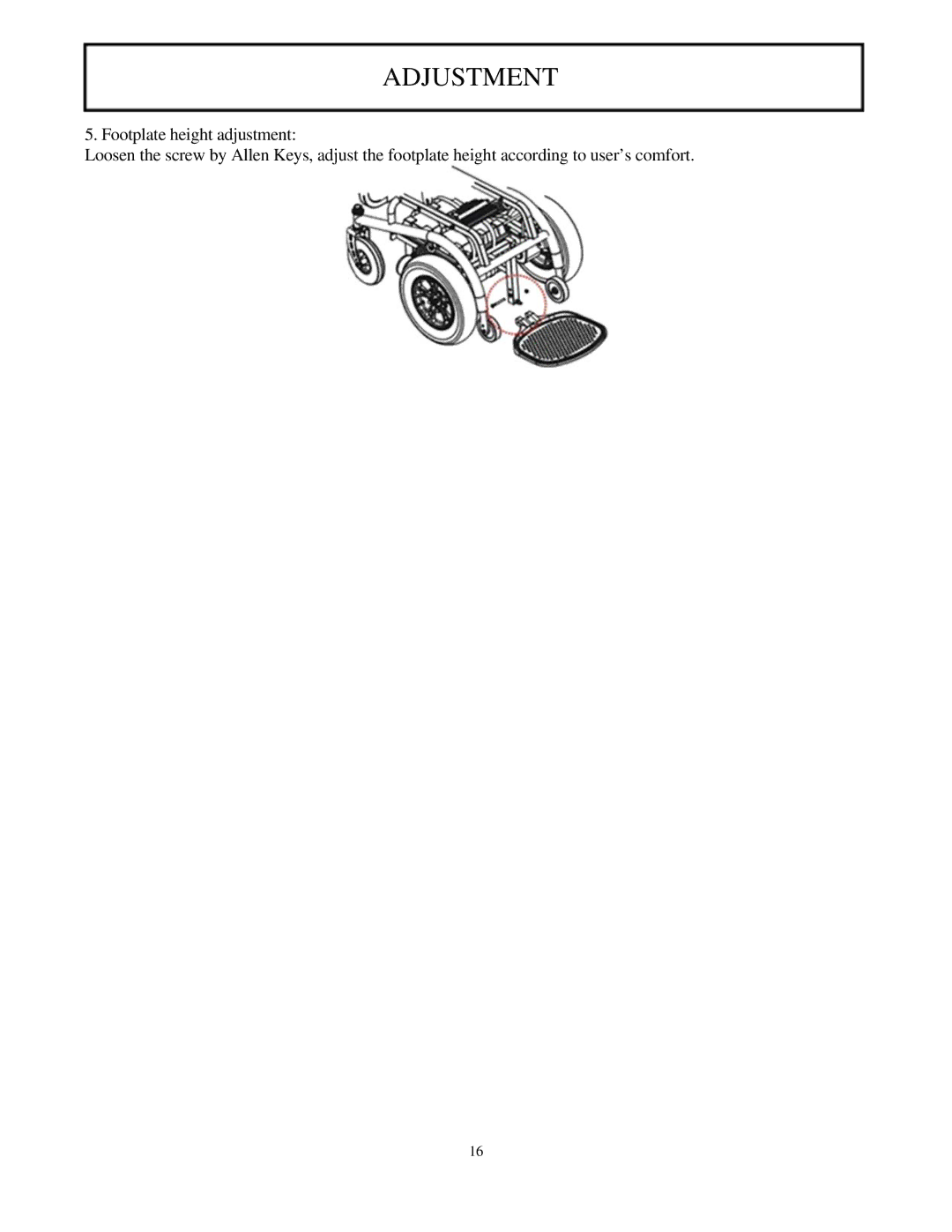 Drive Medical Design 2850-18, 2850-20 manual Adjustment 