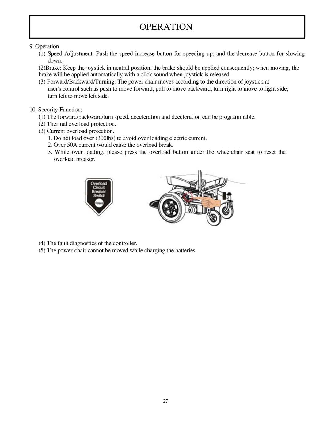 Drive Medical Design 2850-20, 2850-18 manual Operation 