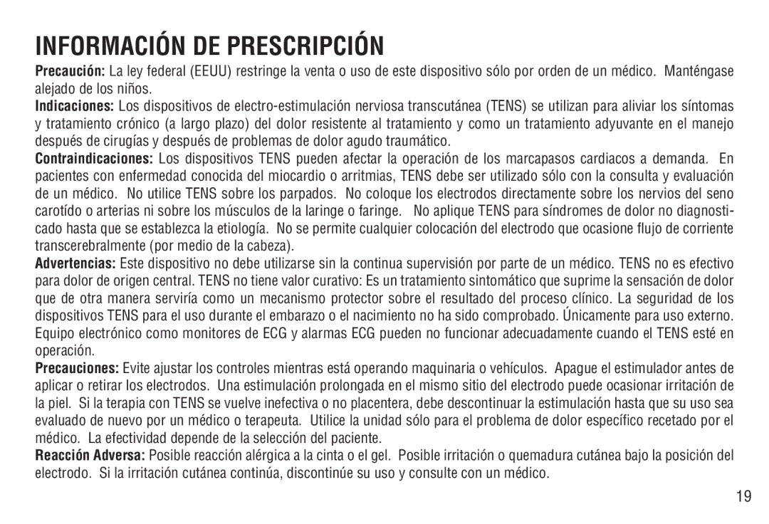 Drive Medical Design AGF-3E manual Información DE Prescripción 